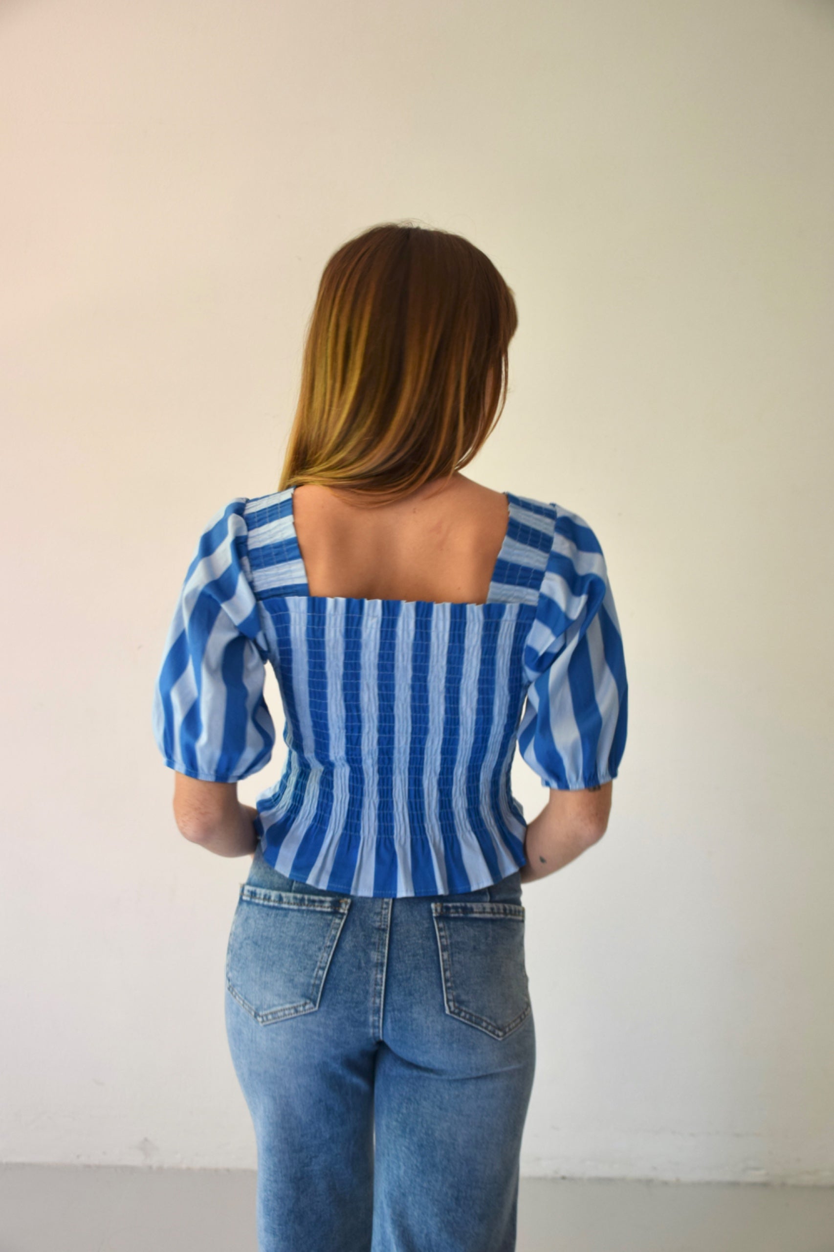 Blue Striped Beth Top