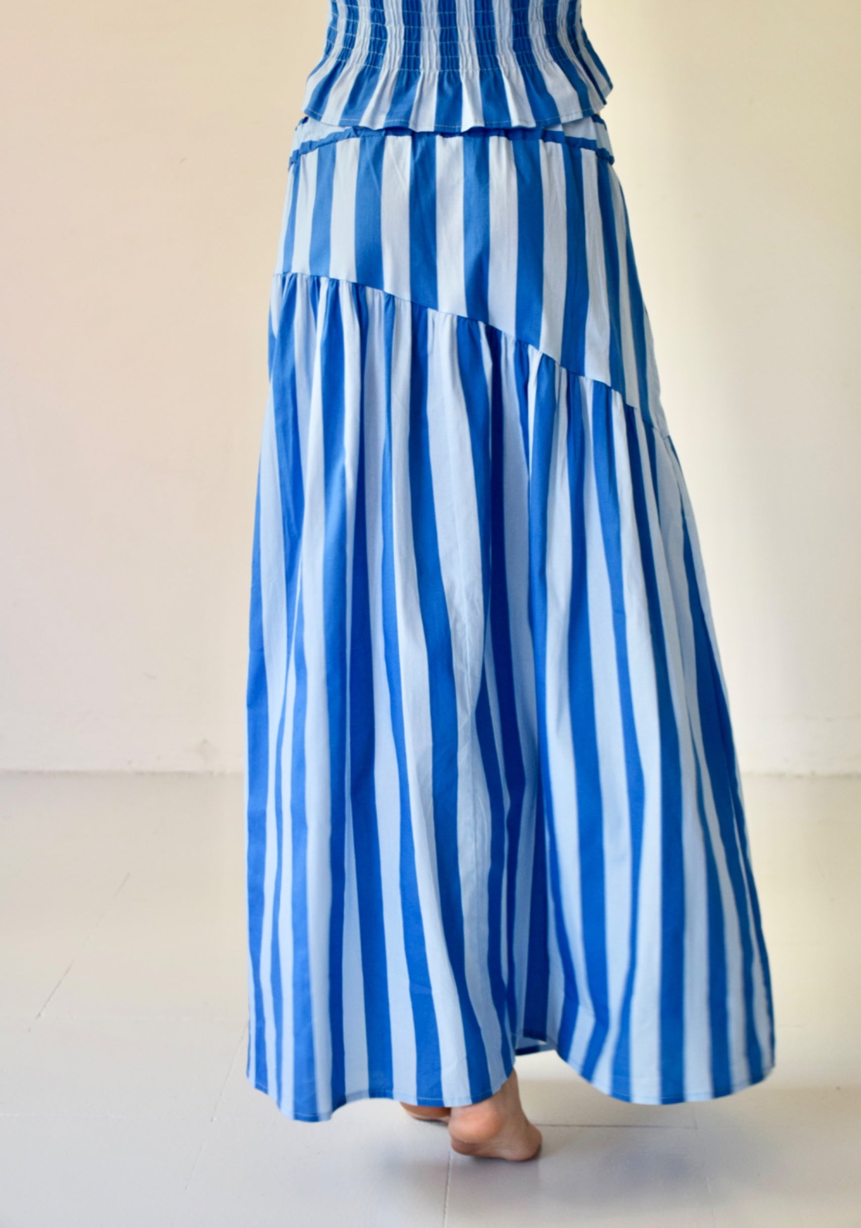 Beth Blue Striped Skirt