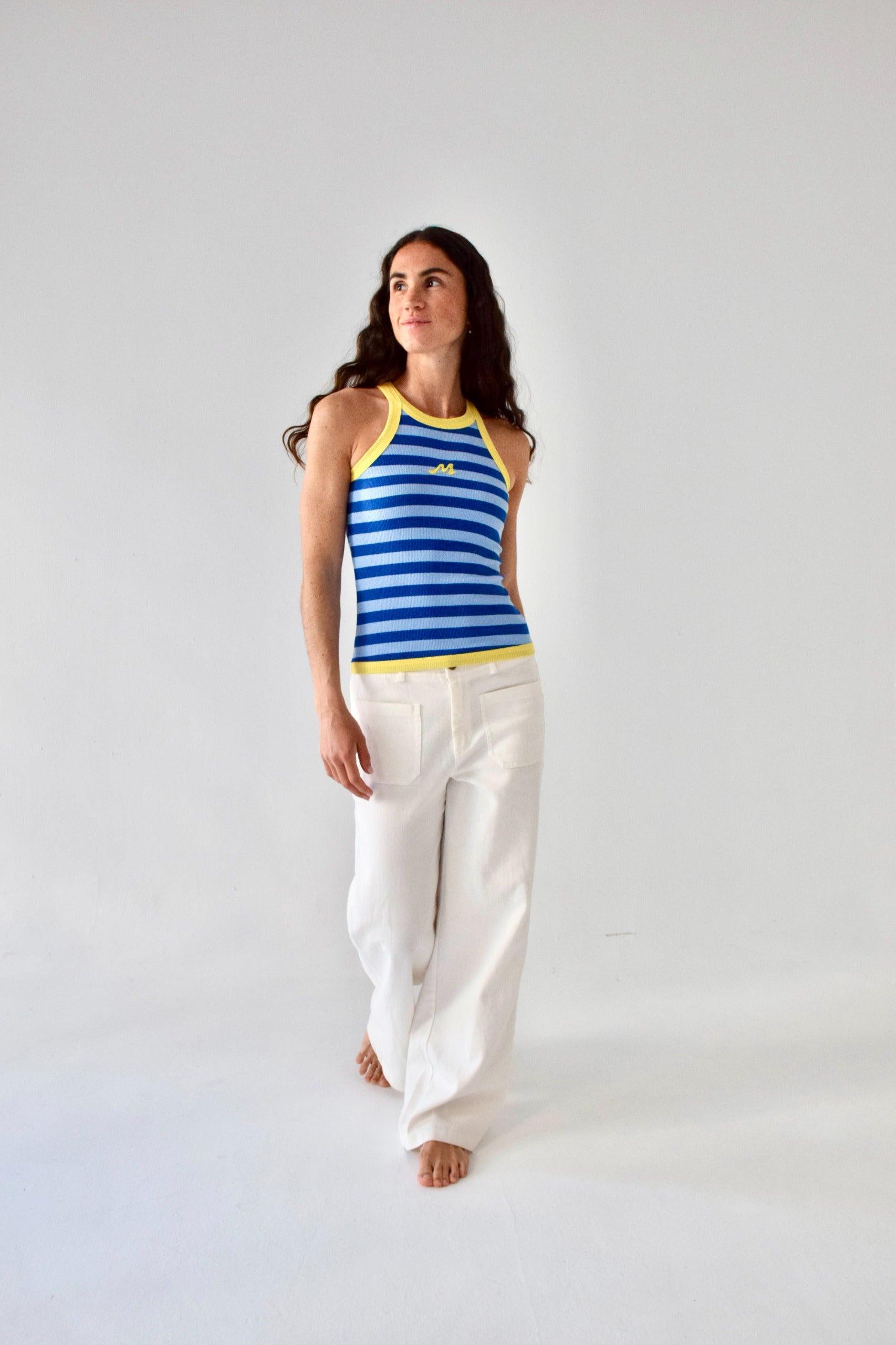 Top Nuri Azul & Jeans Valeria Blanco