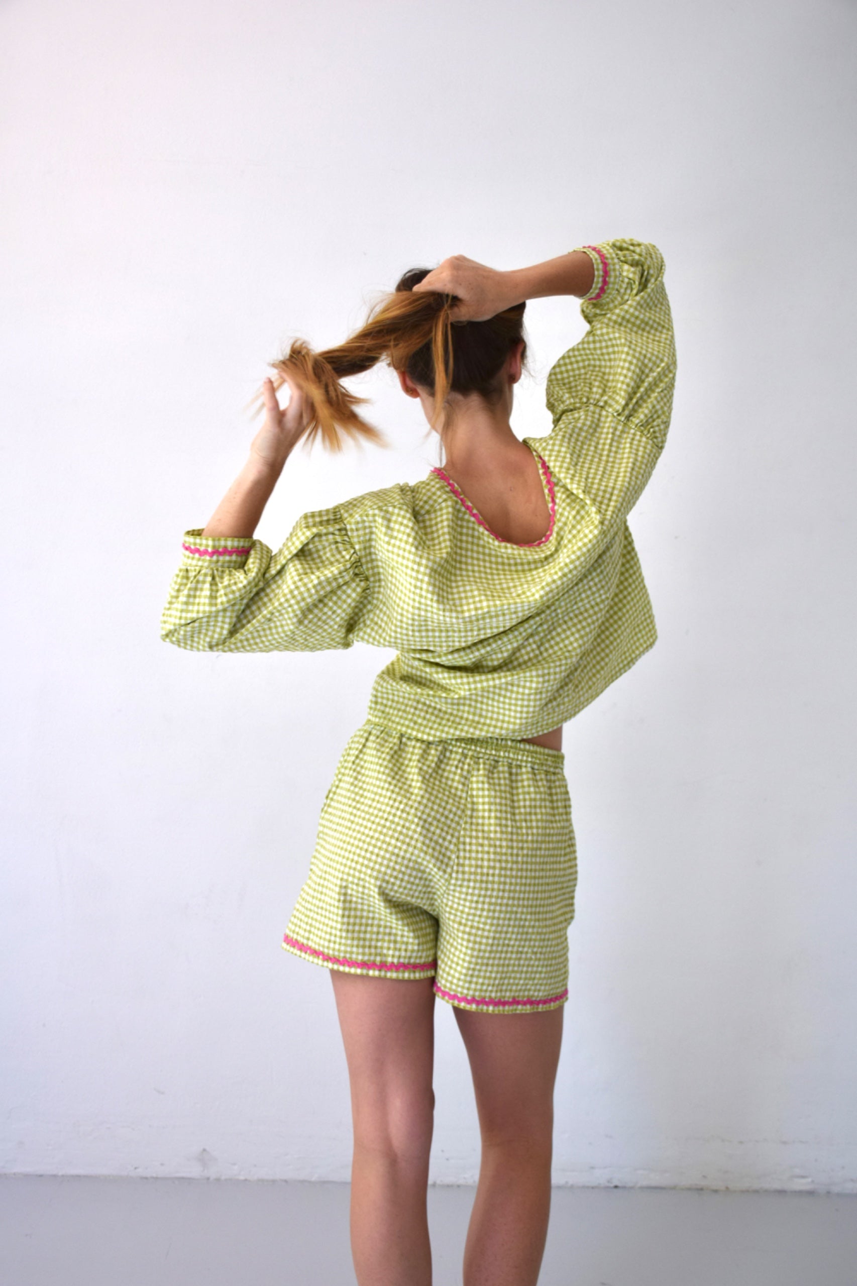 Green Vichy Shorts
