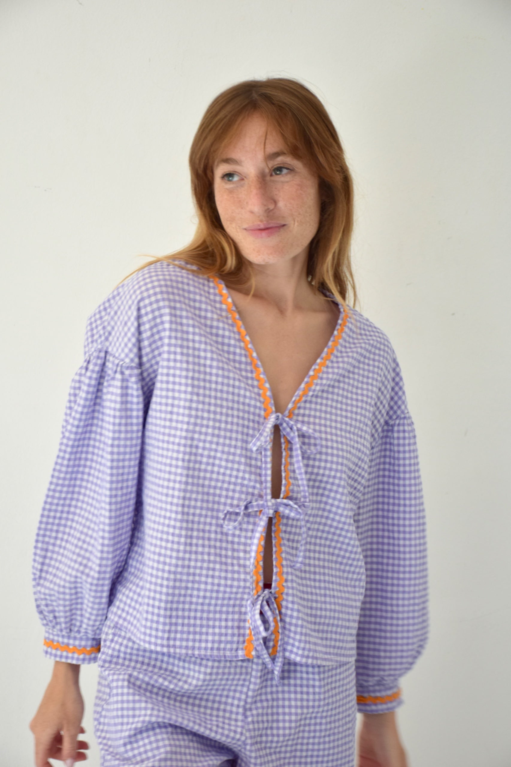 Marta Lavender Vichy Blouse