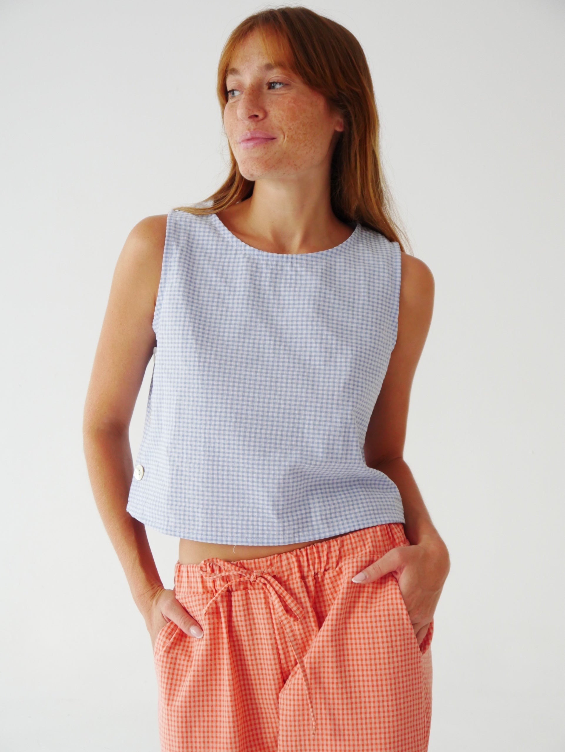 Top Claudia Vichy Sky Blue
