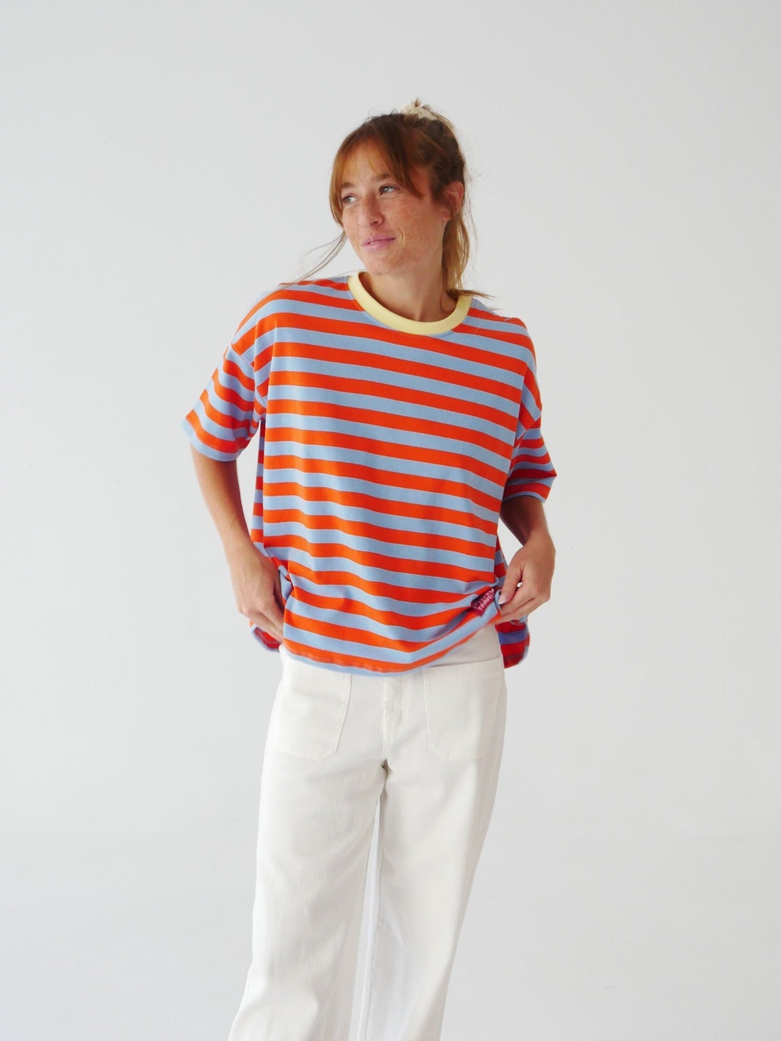 Nunu Orange and Sky Blue T-Shirt