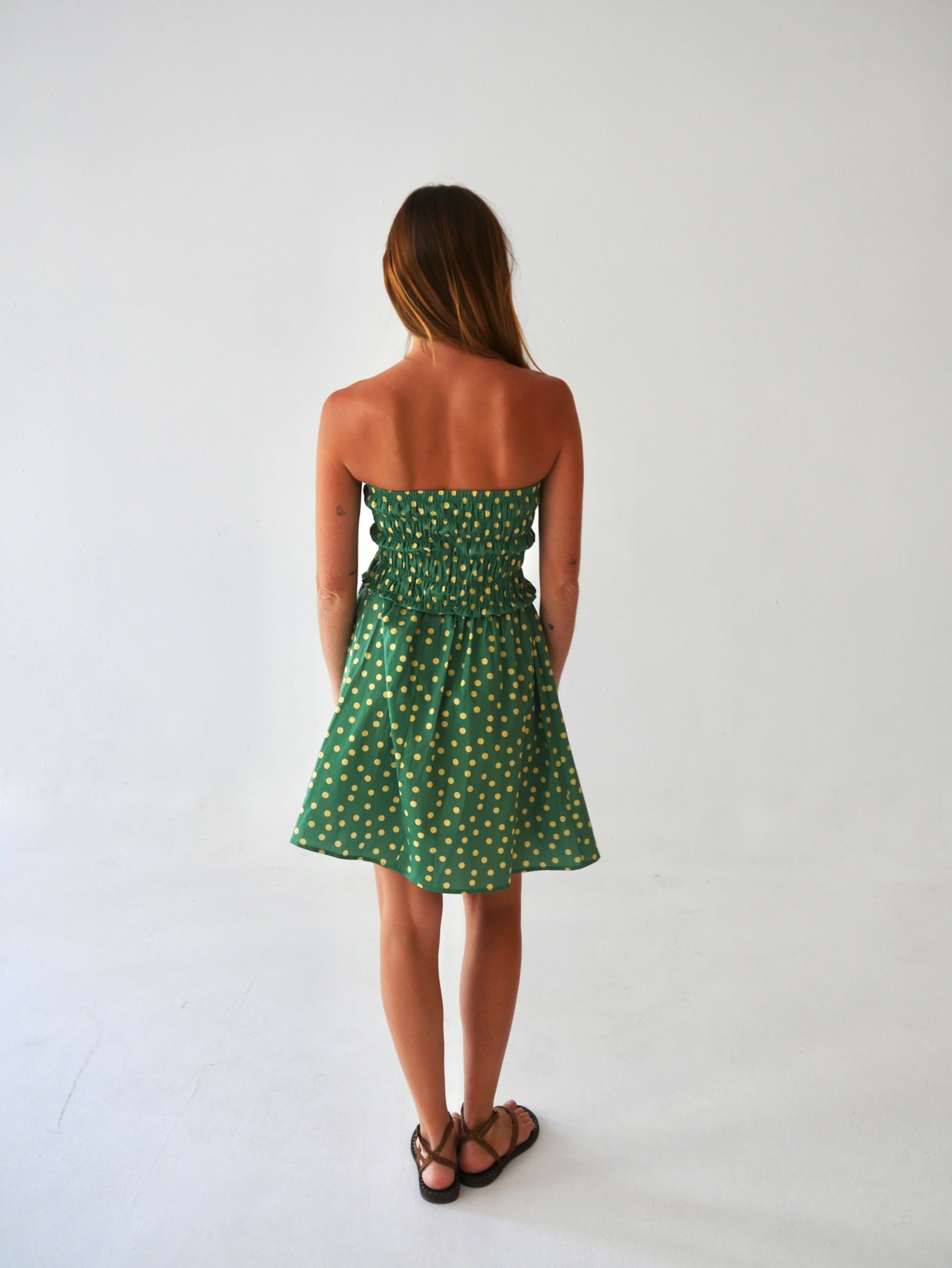 Vestido Emily Topos Verde Corto