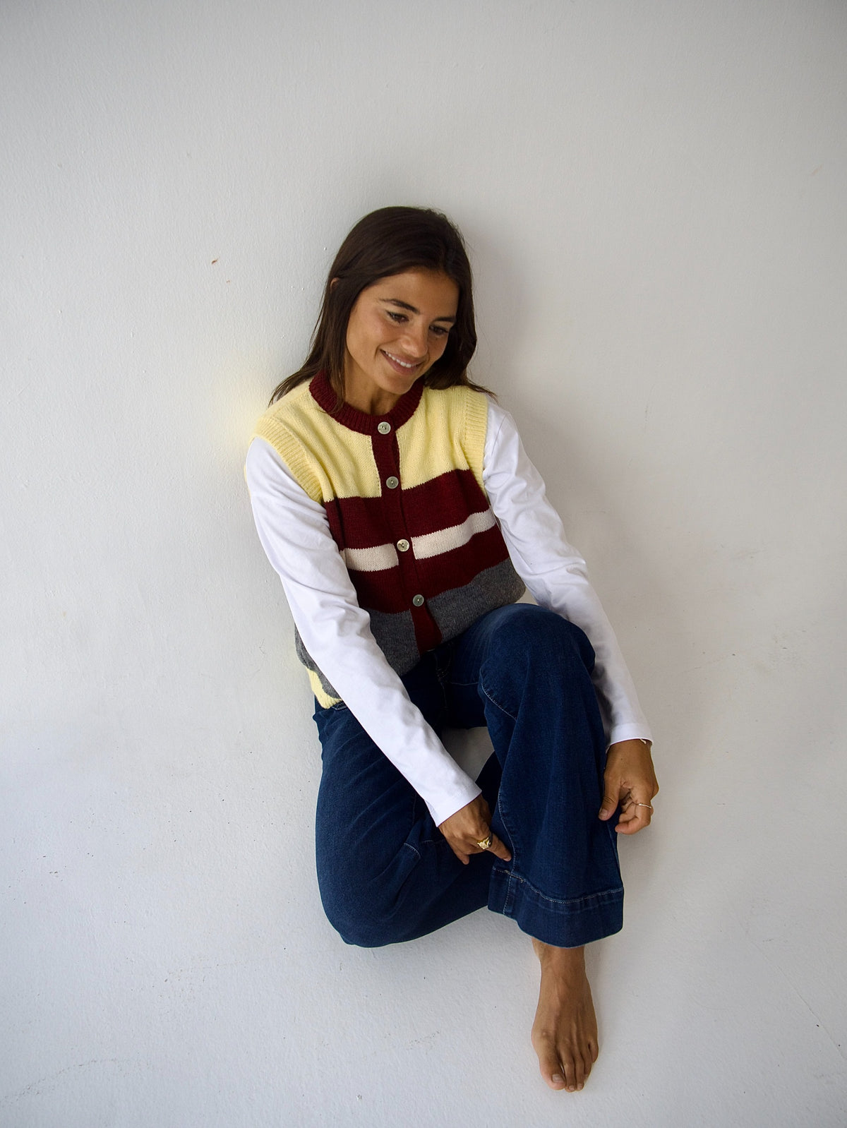 Emilia Yellow and Burgundy Vest