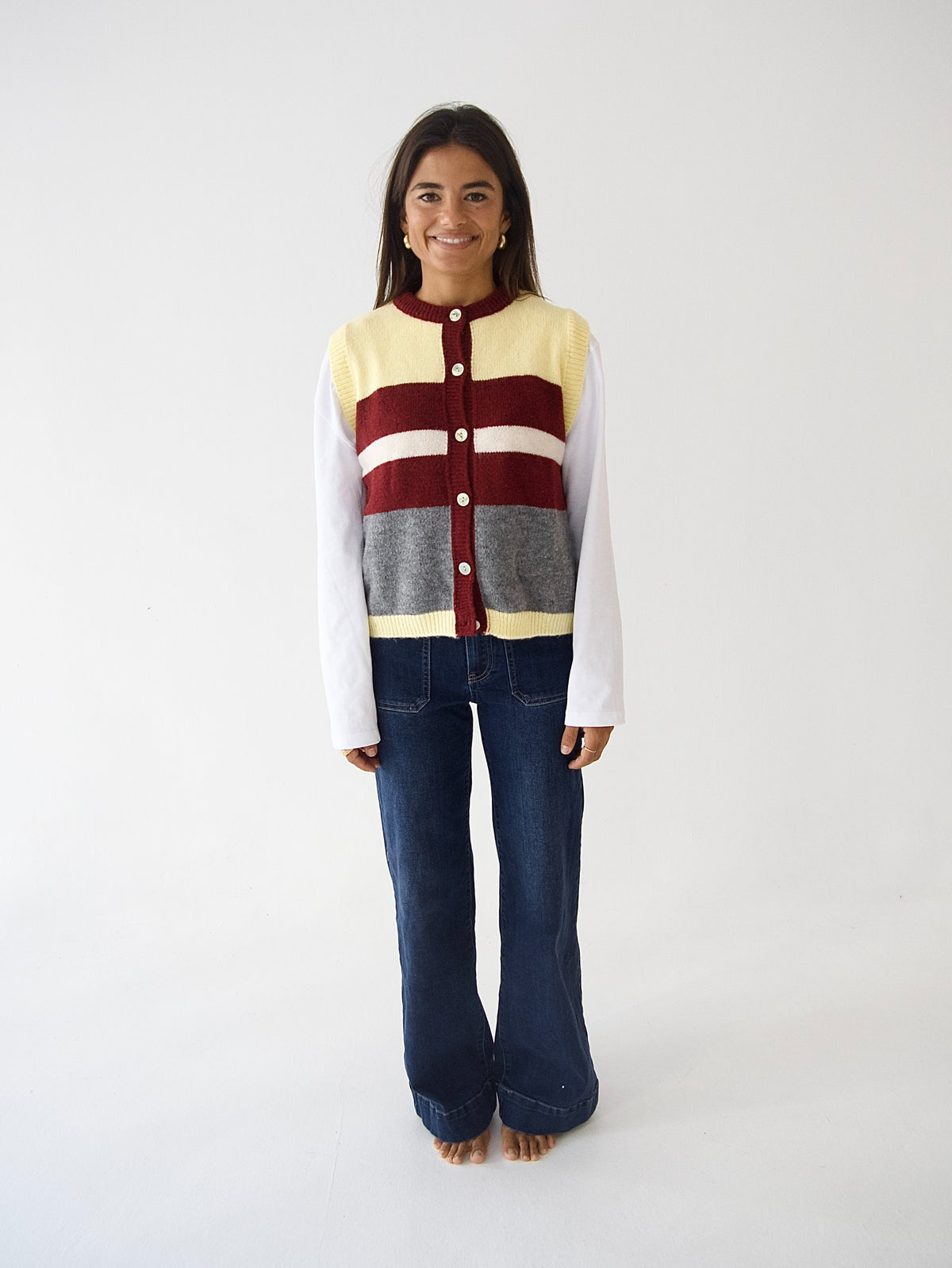 Emilia Yellow and Burgundy Vest