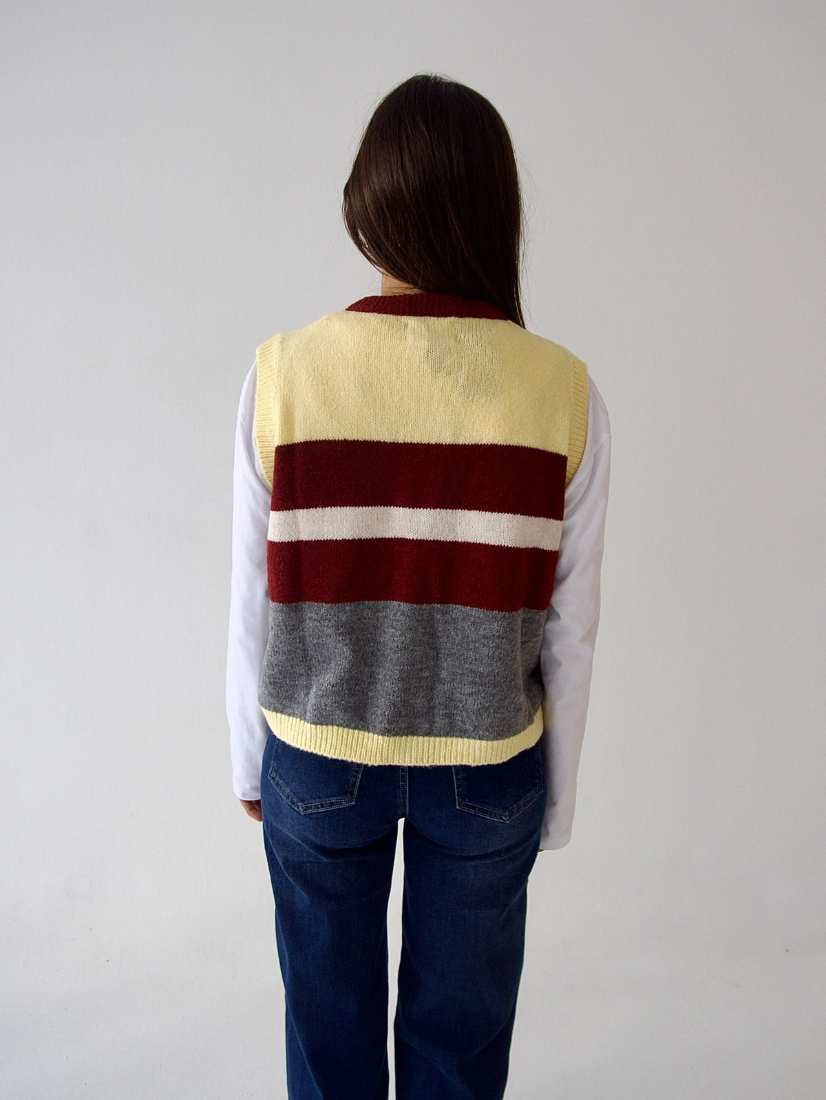 Emilia Yellow and Burgundy Vest