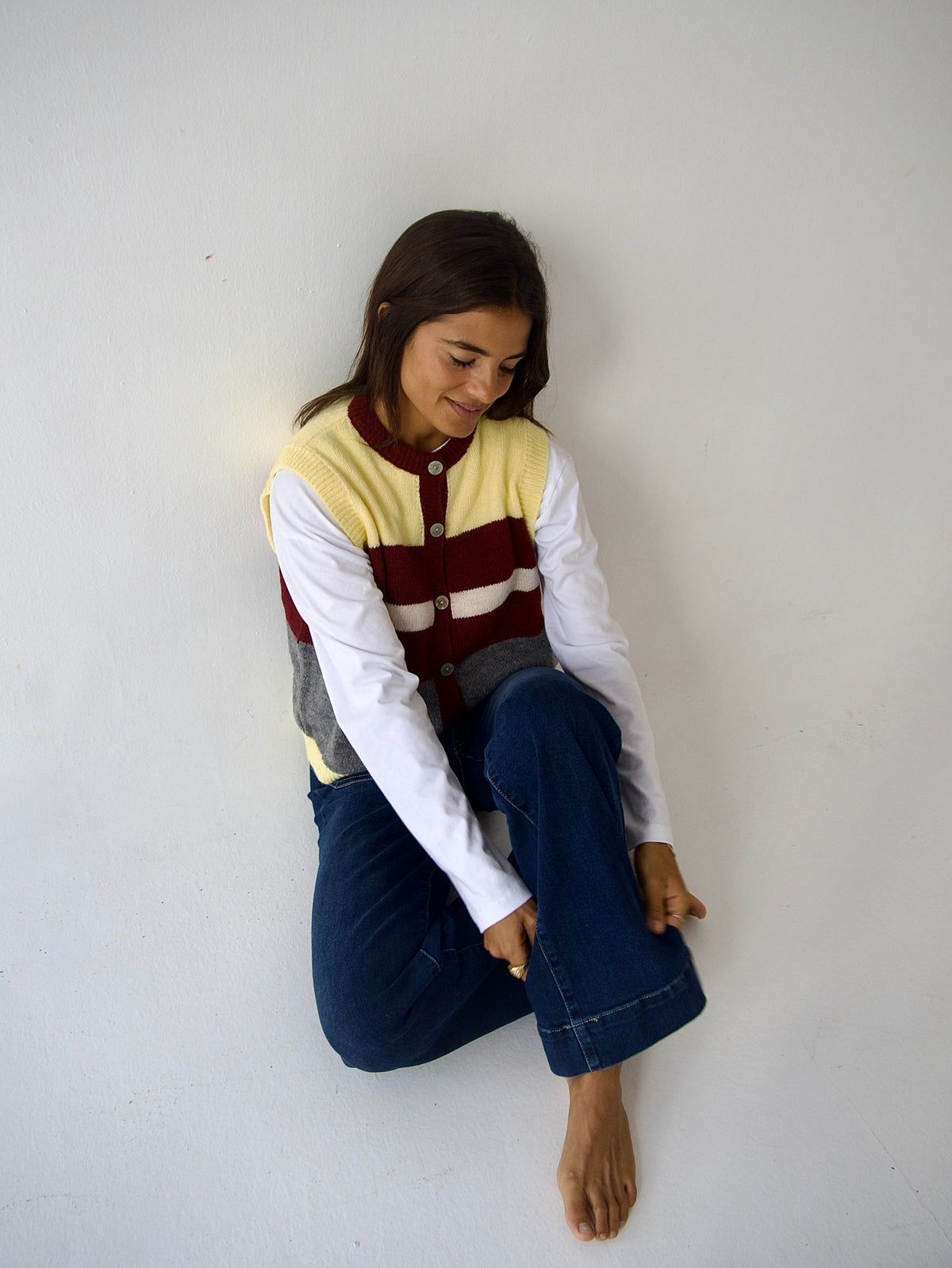 Emilia Yellow and Burgundy Vest