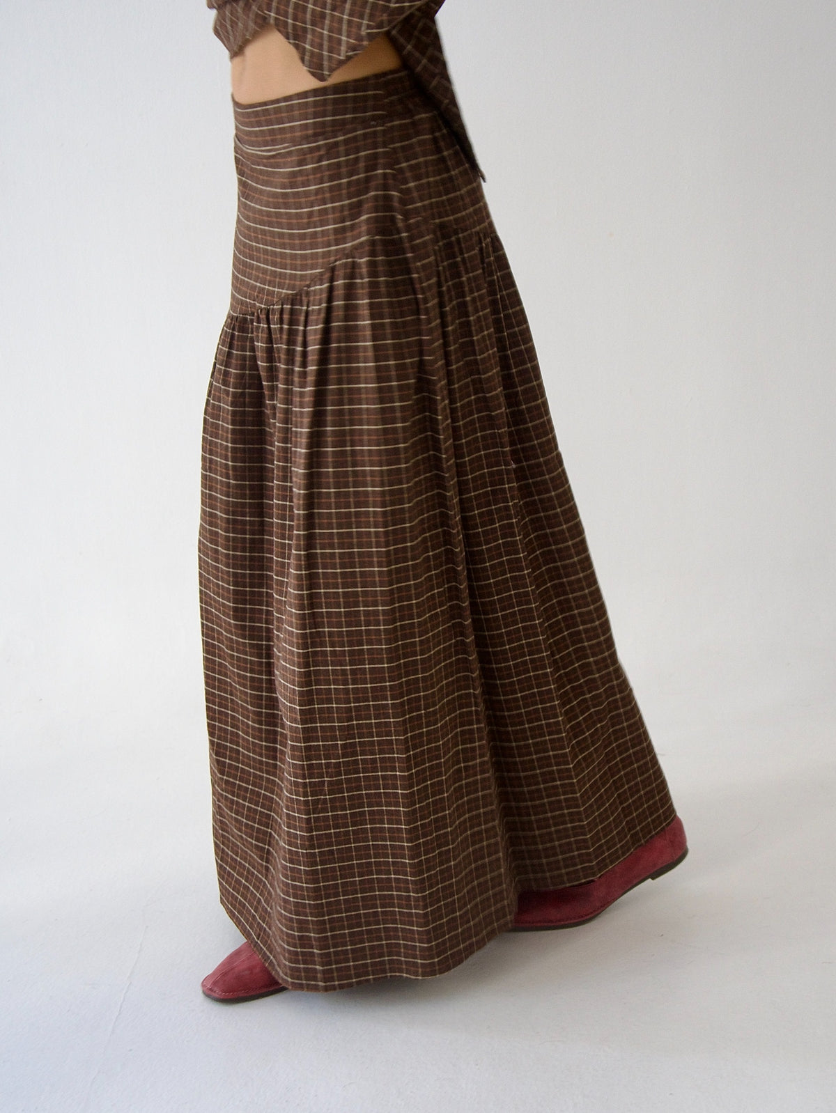 Beth Plaid Brown Skirt