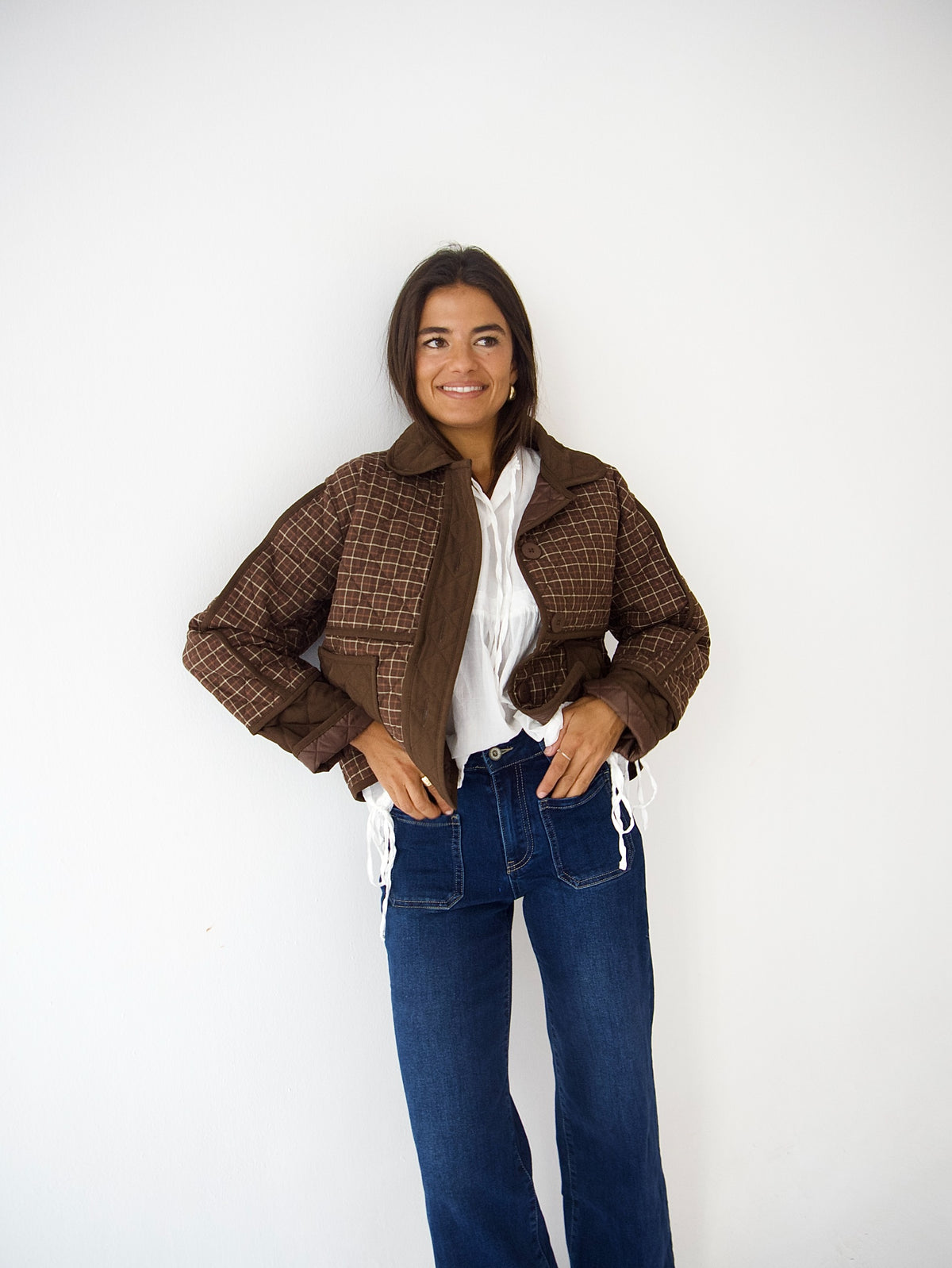 Chaqueta Mili Cuadros Marrón