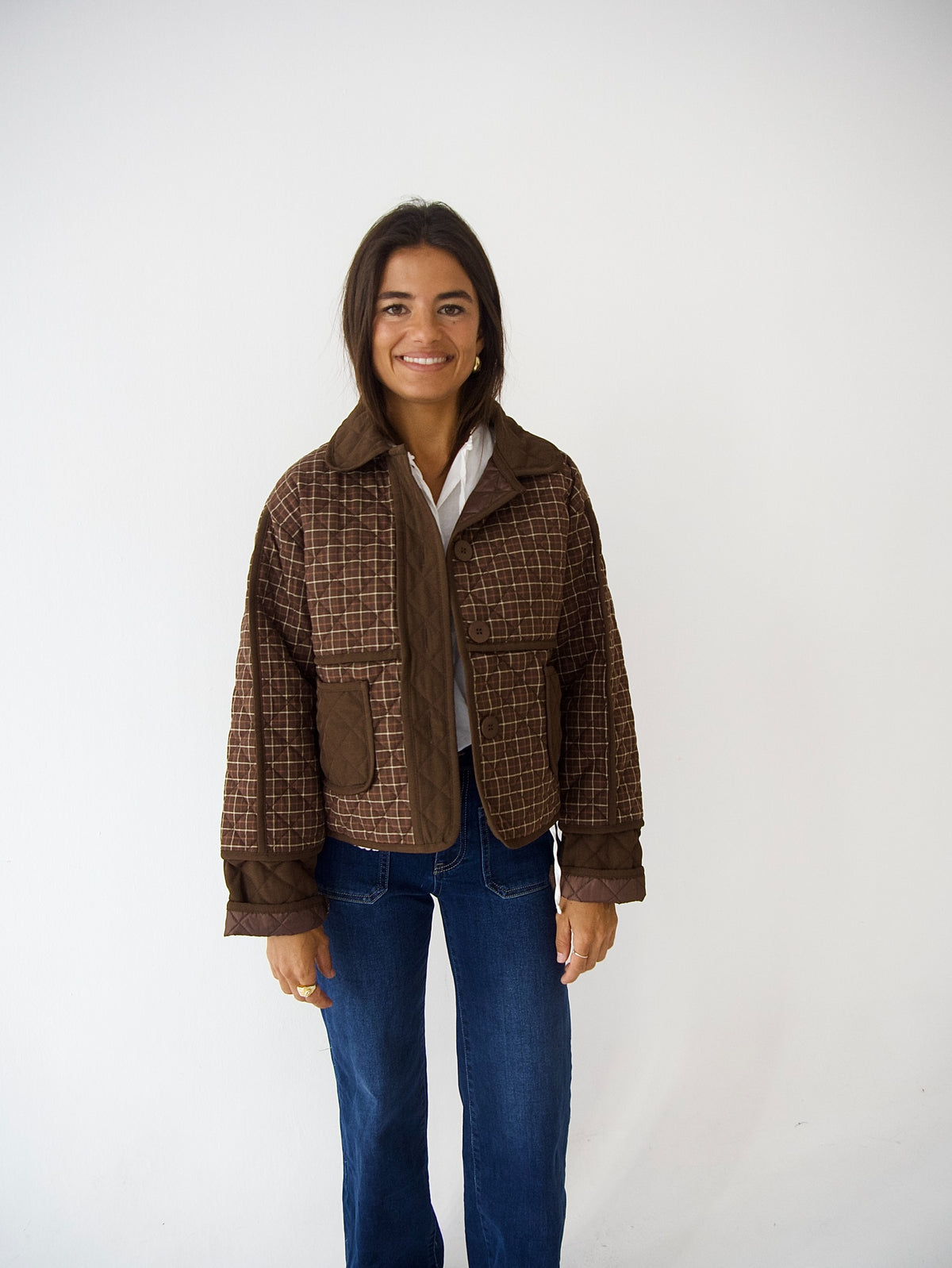 Chaqueta Mili Cuadros Marrón