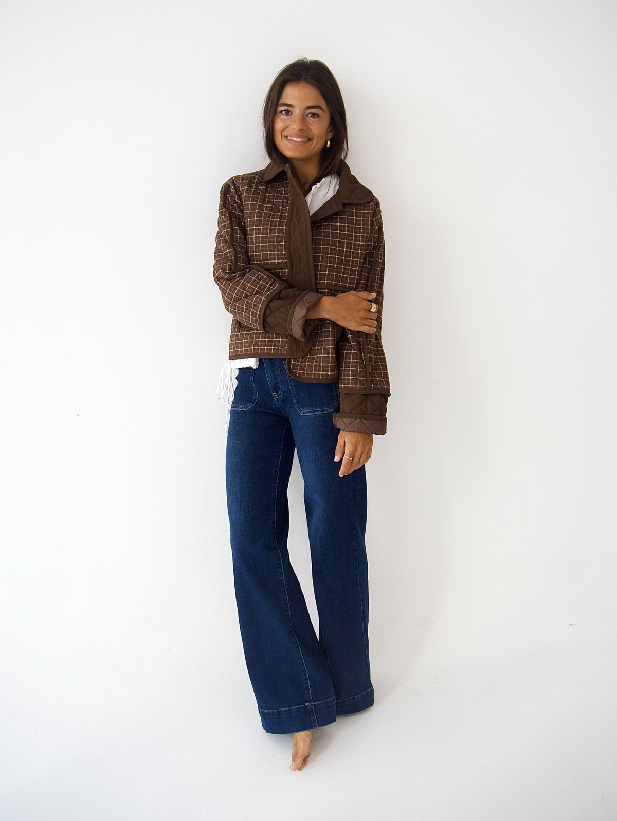 Chaqueta Mili Cuadros Marrón