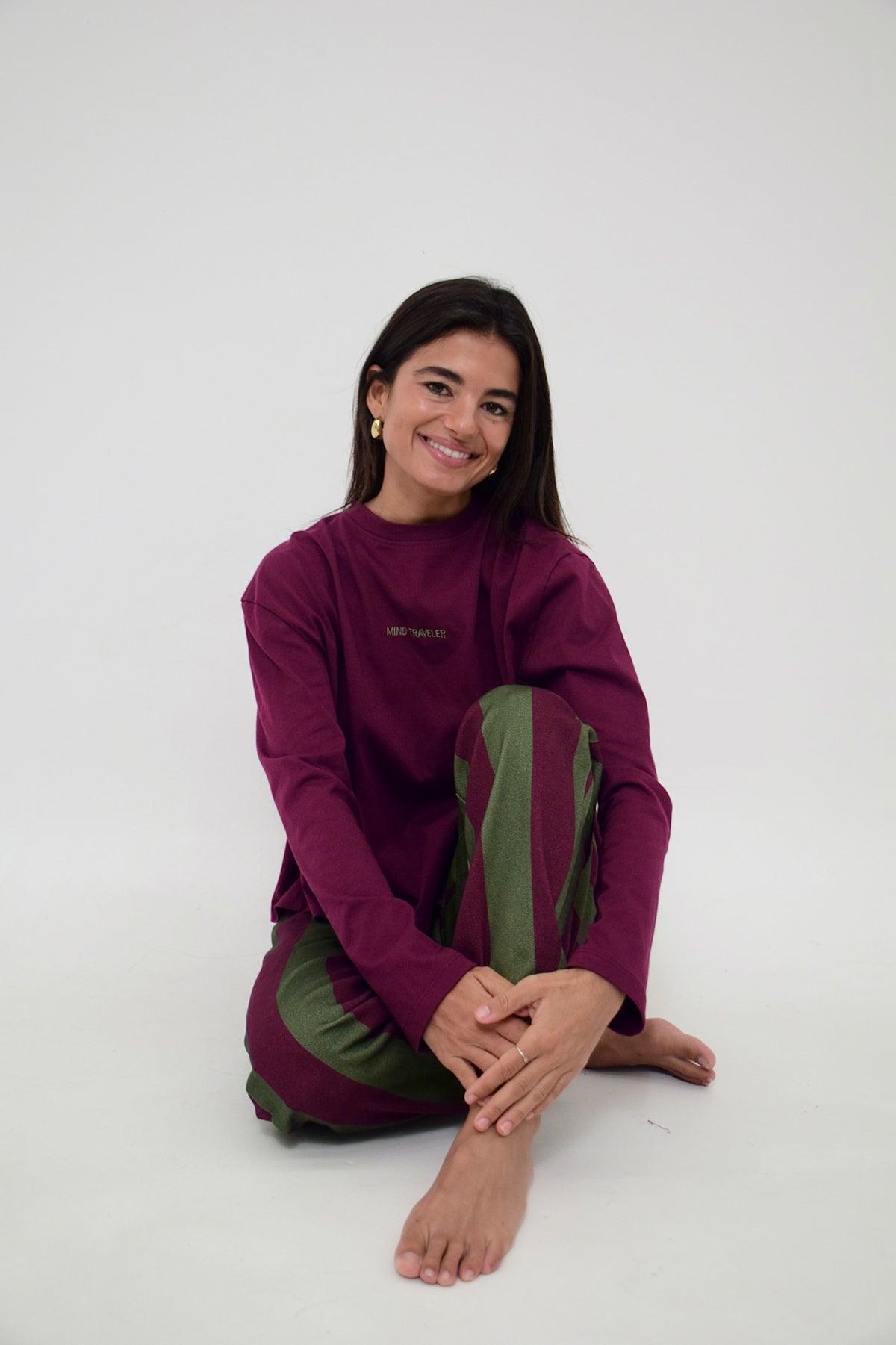 Camiseta Ágata Manga Larga Burgundy
