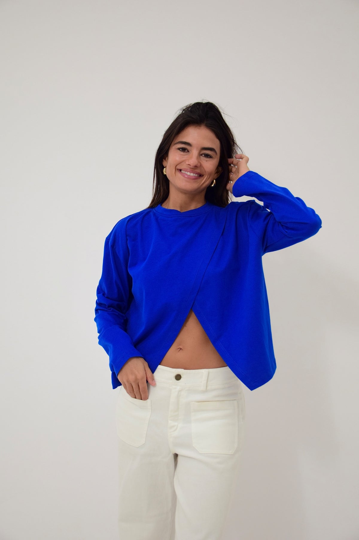 Camiseta Ágata Manga Larga Azul