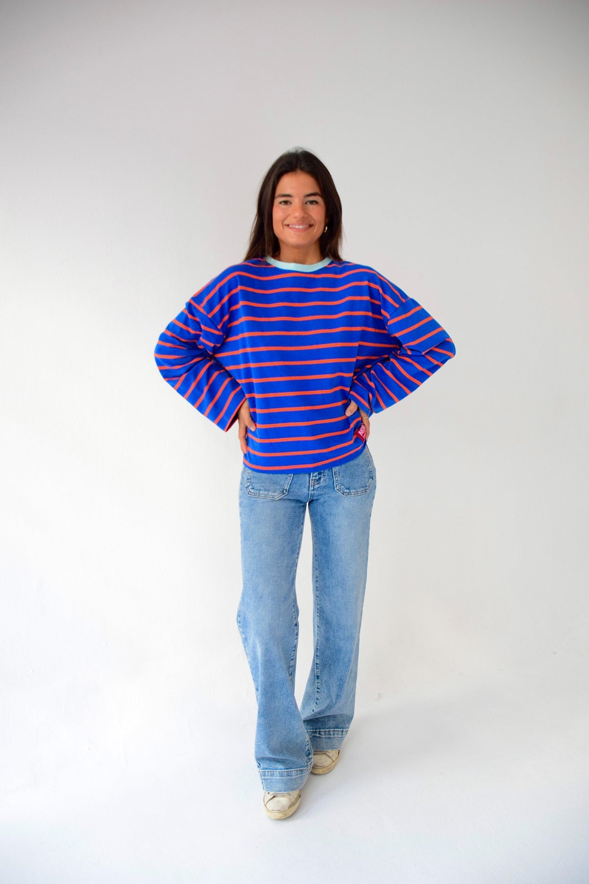 Camiseta Míriam Azul y Naranja
