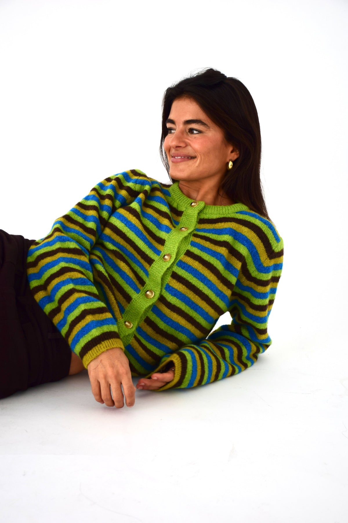 Cárdigan Ángela Verde y Marrón