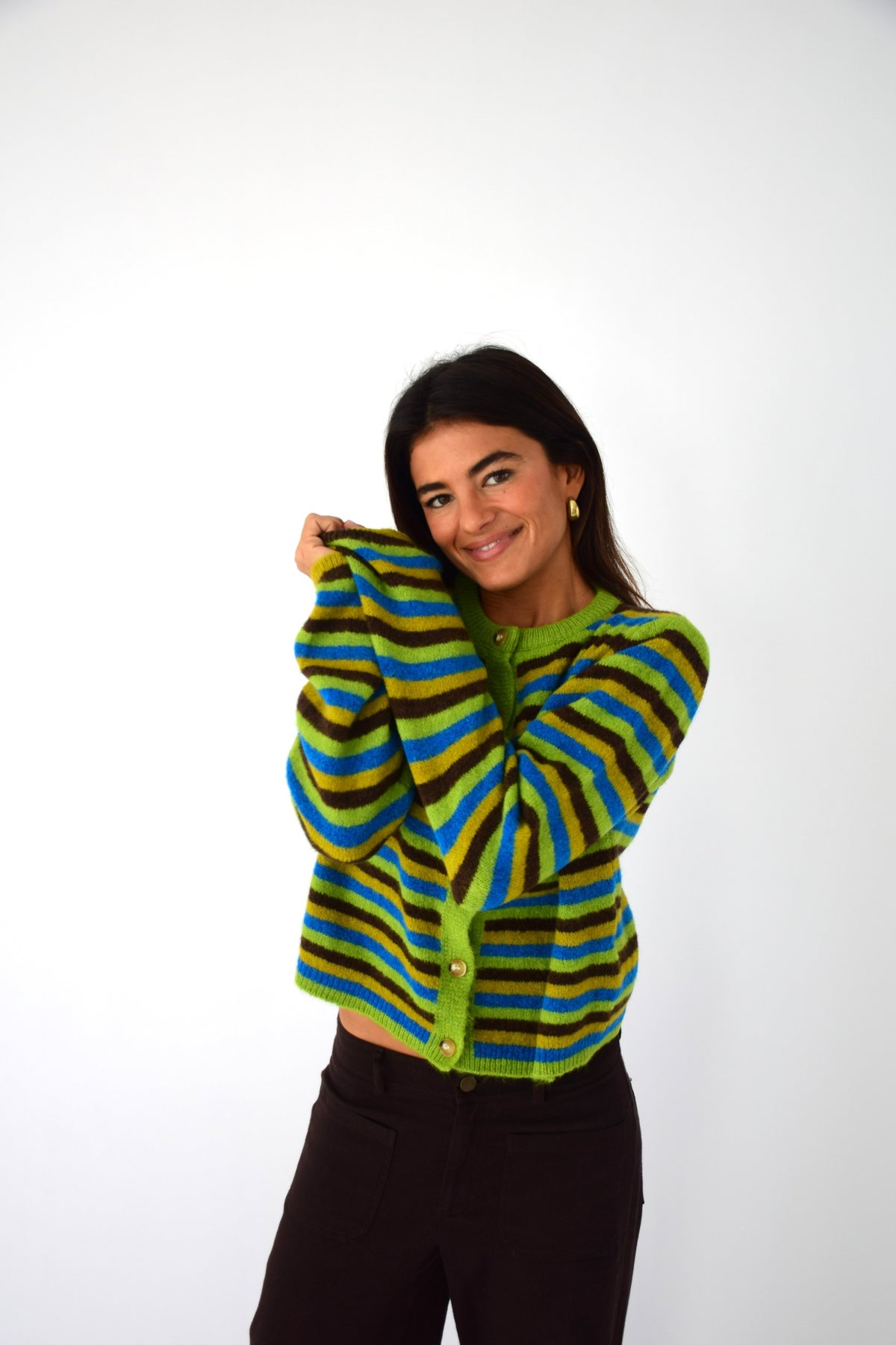 Cárdigan Ángela Verde y Marrón