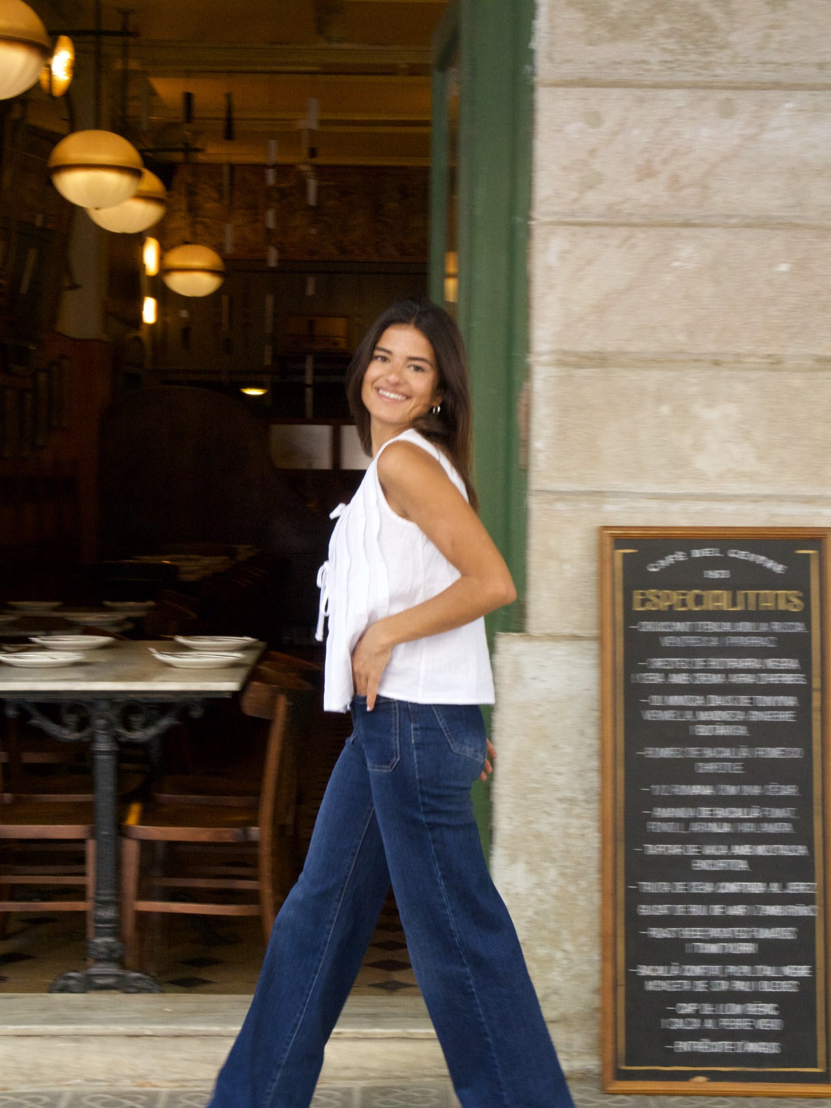 Gigi White Linen Top