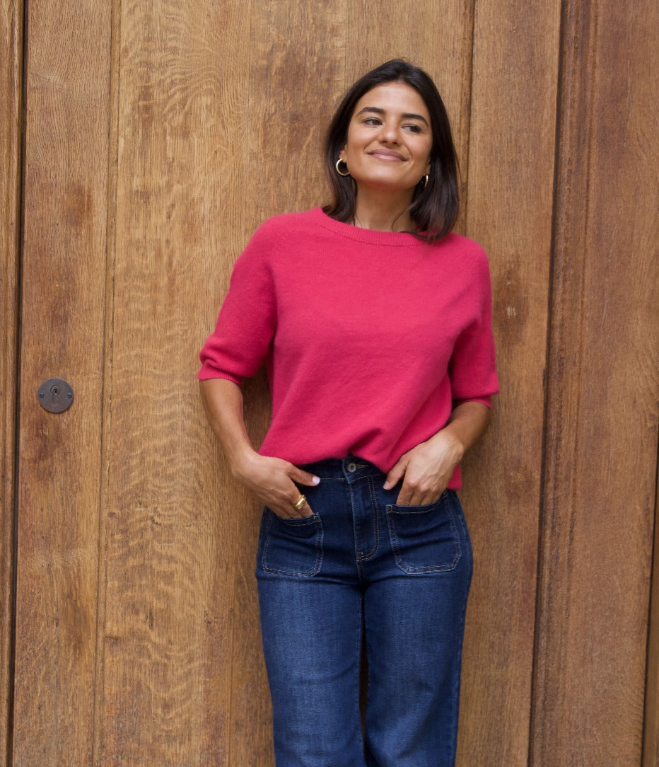 Fuchsia Knitted T-shirt