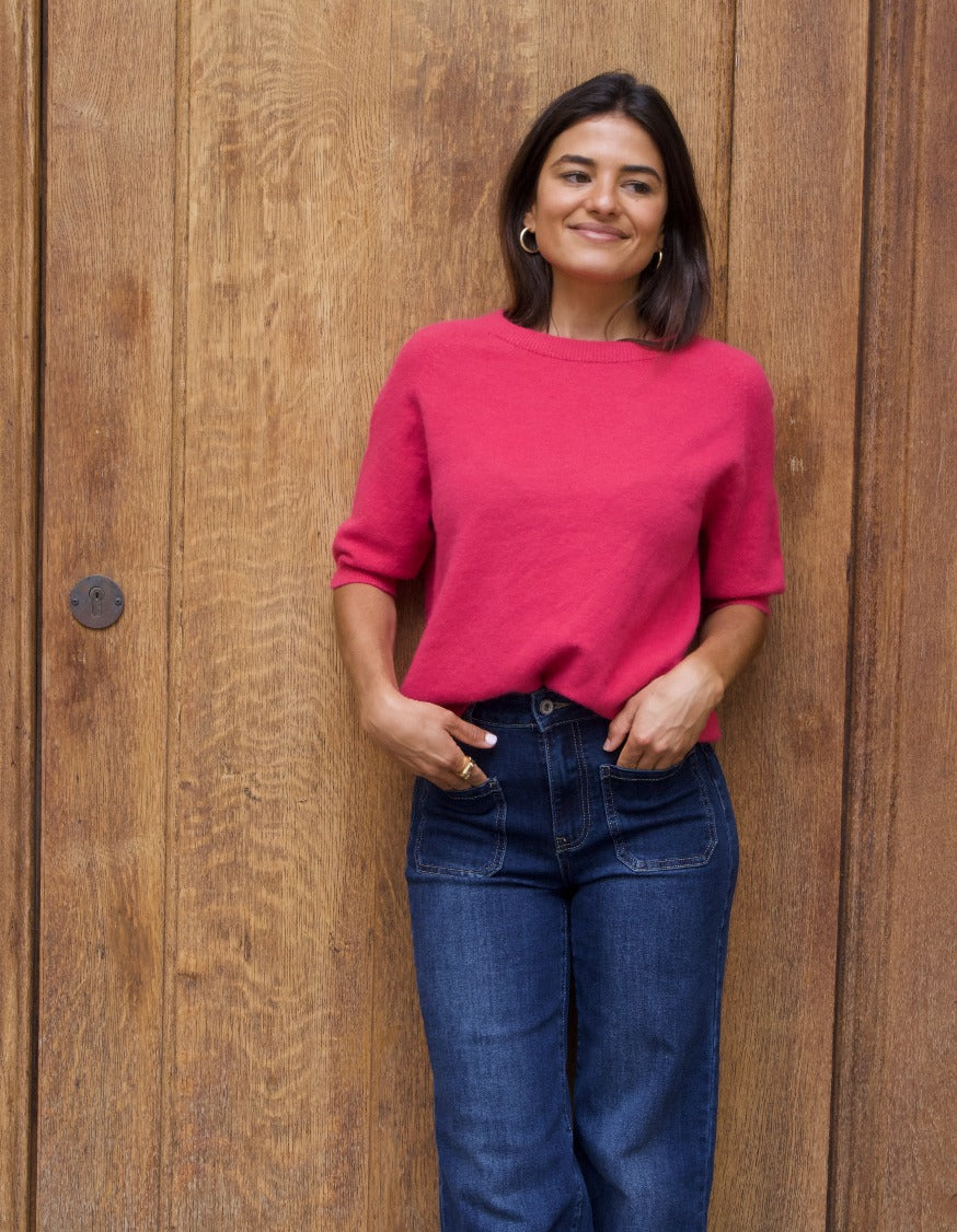 Fuchsia Knitted T-shirt