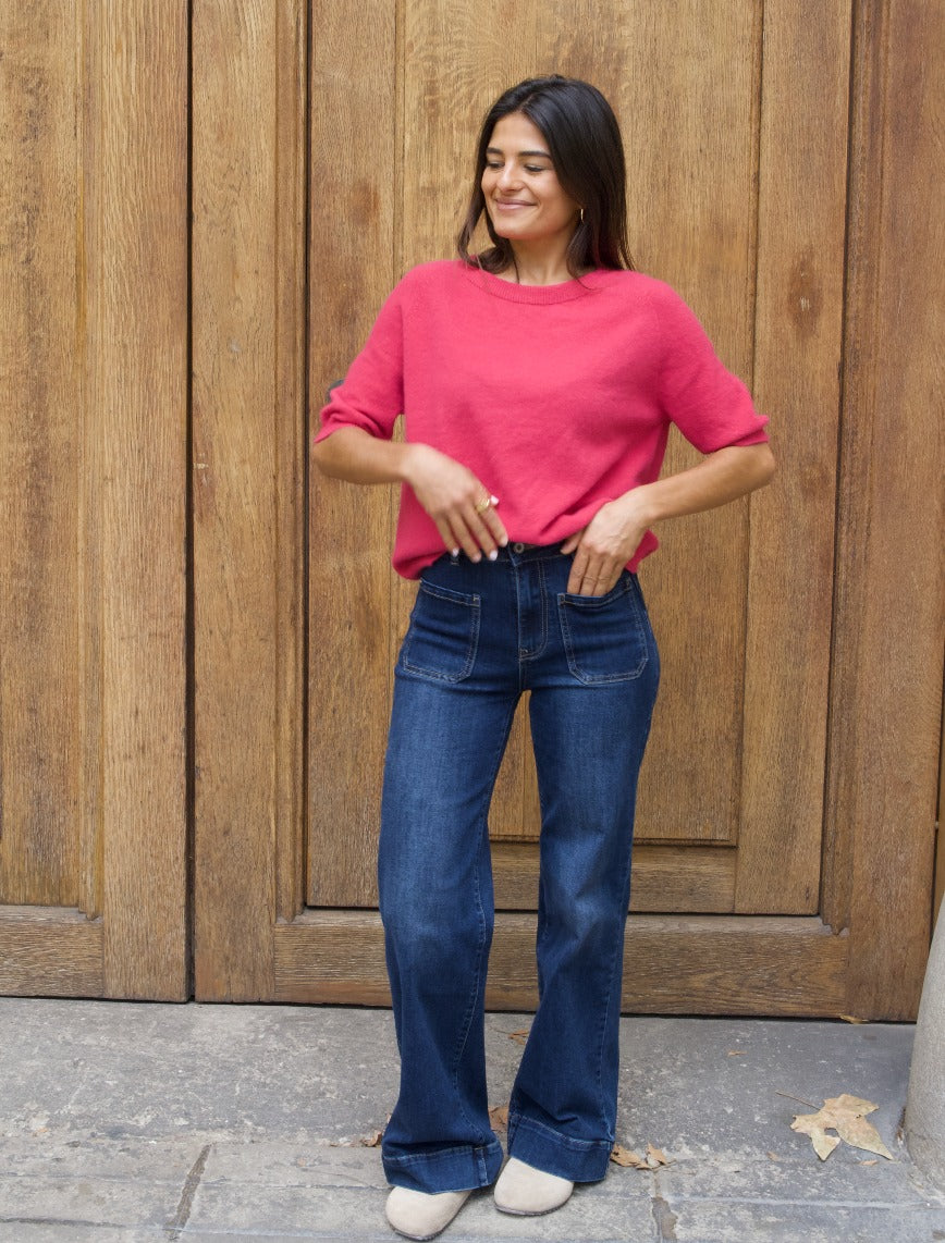Fuchsia Knitted T-shirt