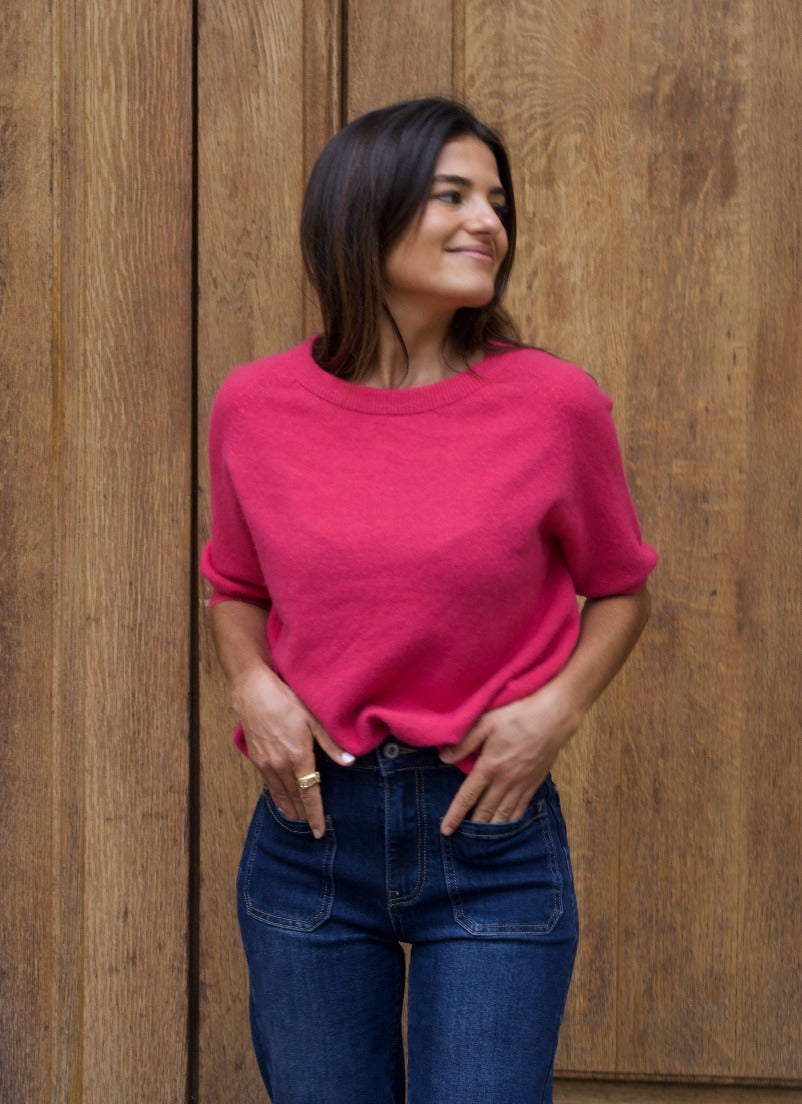 Fuchsia Knitted T-shirt