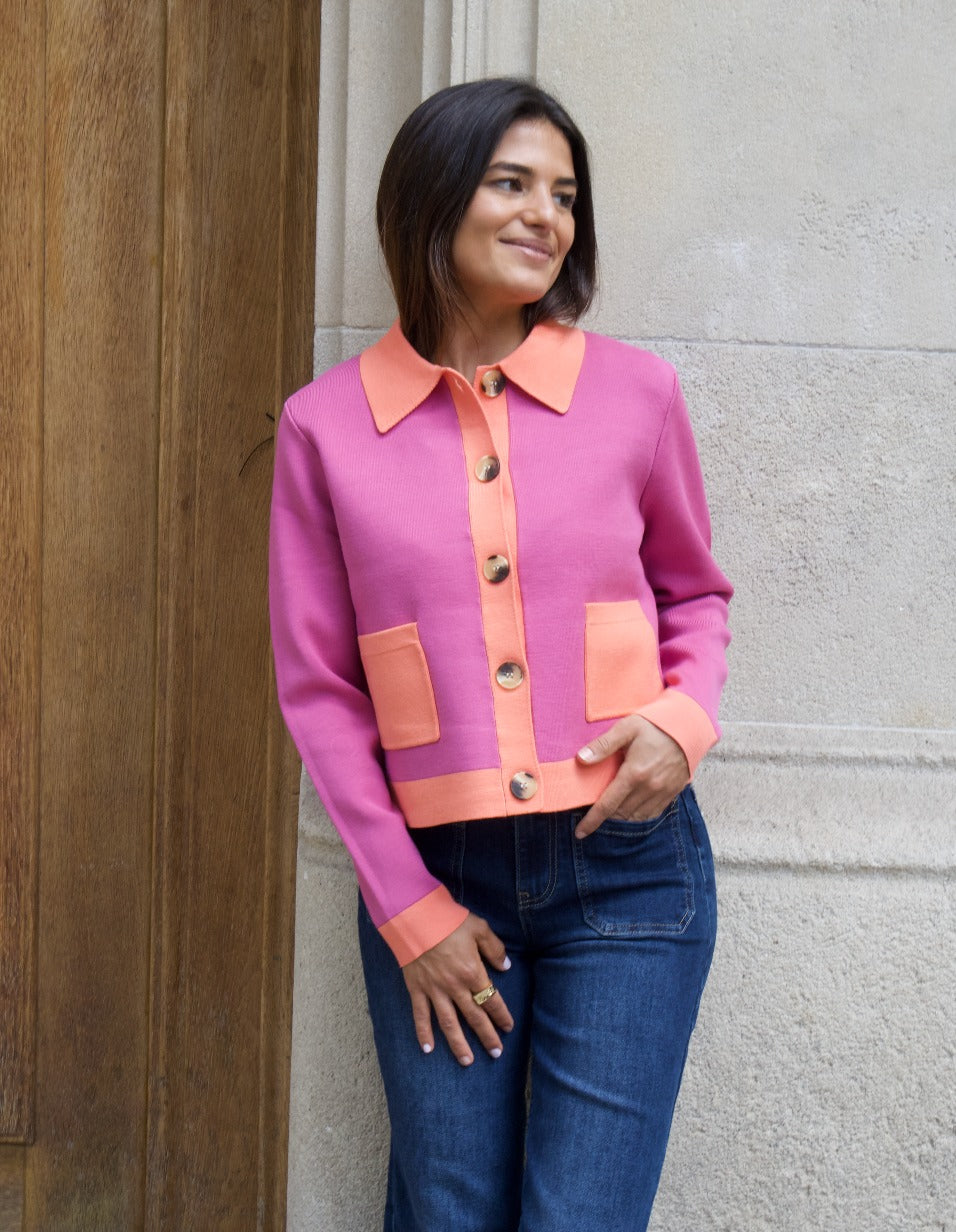 Cárdigan Dália Rosa