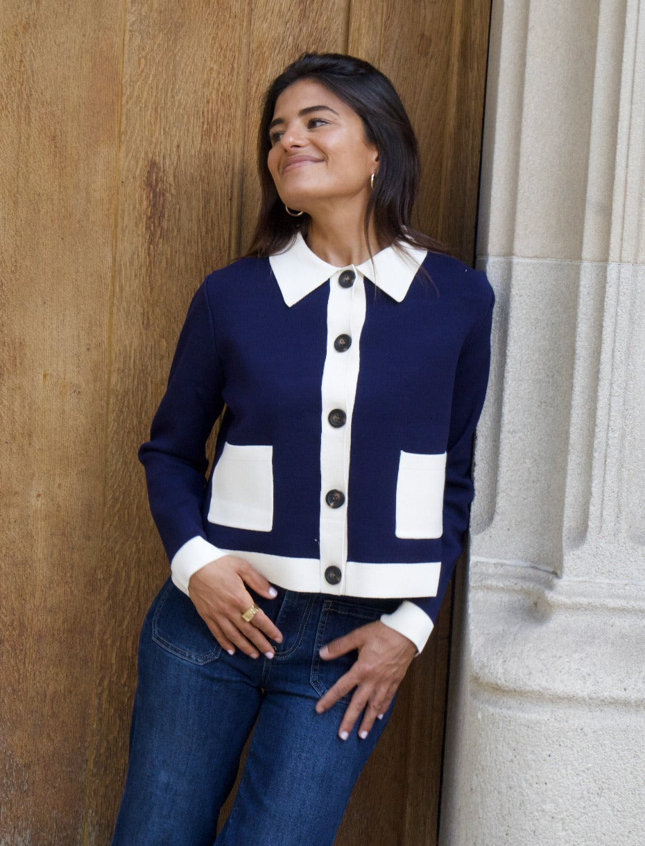 Dalia Navy Cardigan