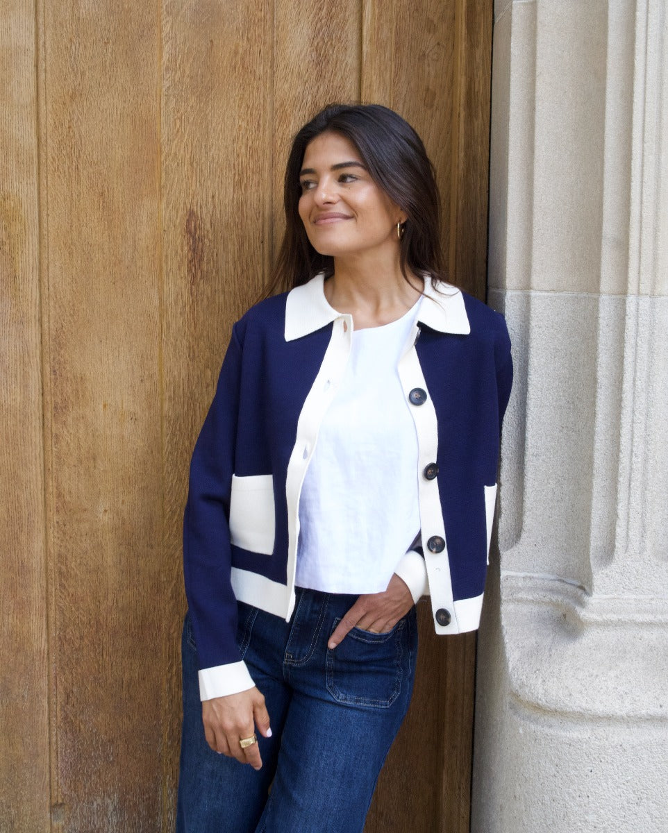 Dalia Navy Cardigan