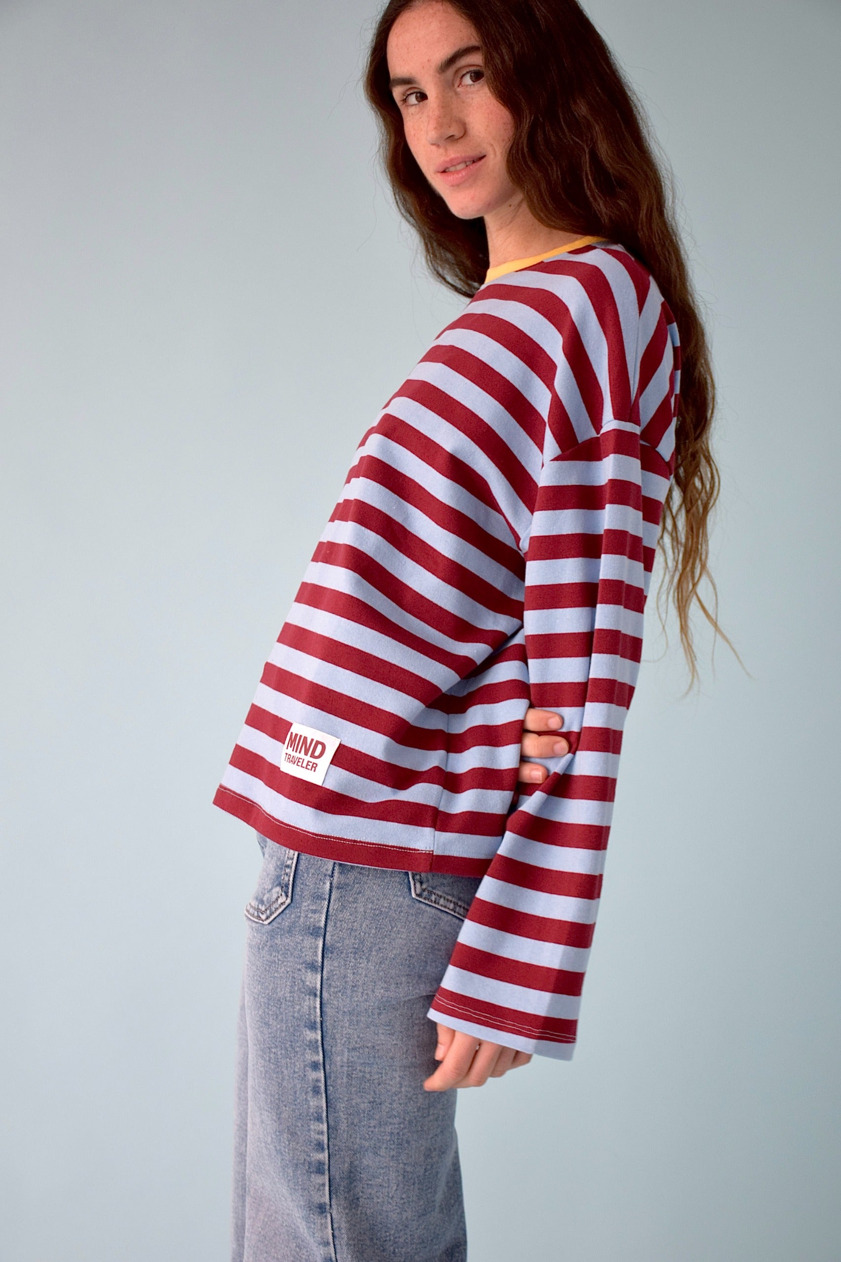 Camiseta Núria Azul y Burgundy