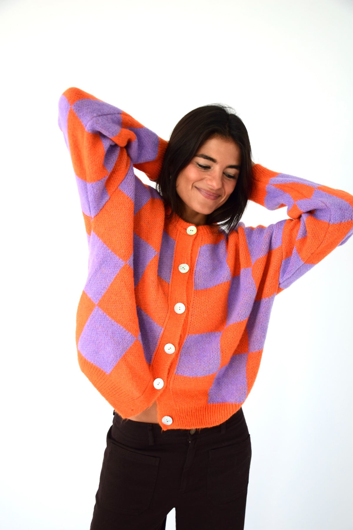 Cárdigan Valentina Lavanda y Naranja