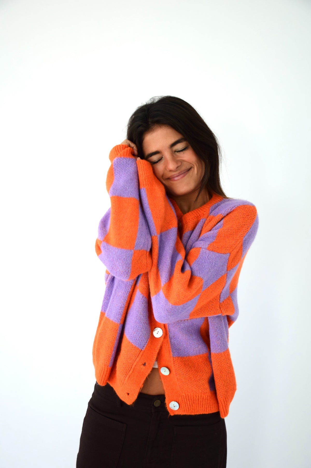 Cárdigan Valentina Lavanda y Naranja