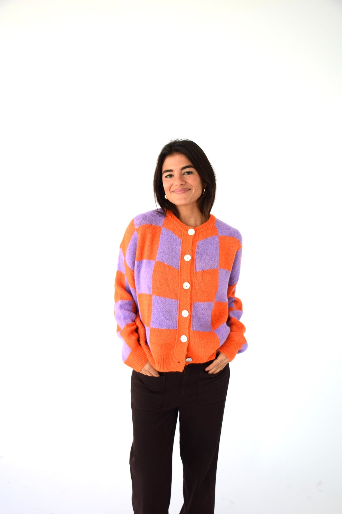 Cárdigan Valentina Lavanda y Naranja