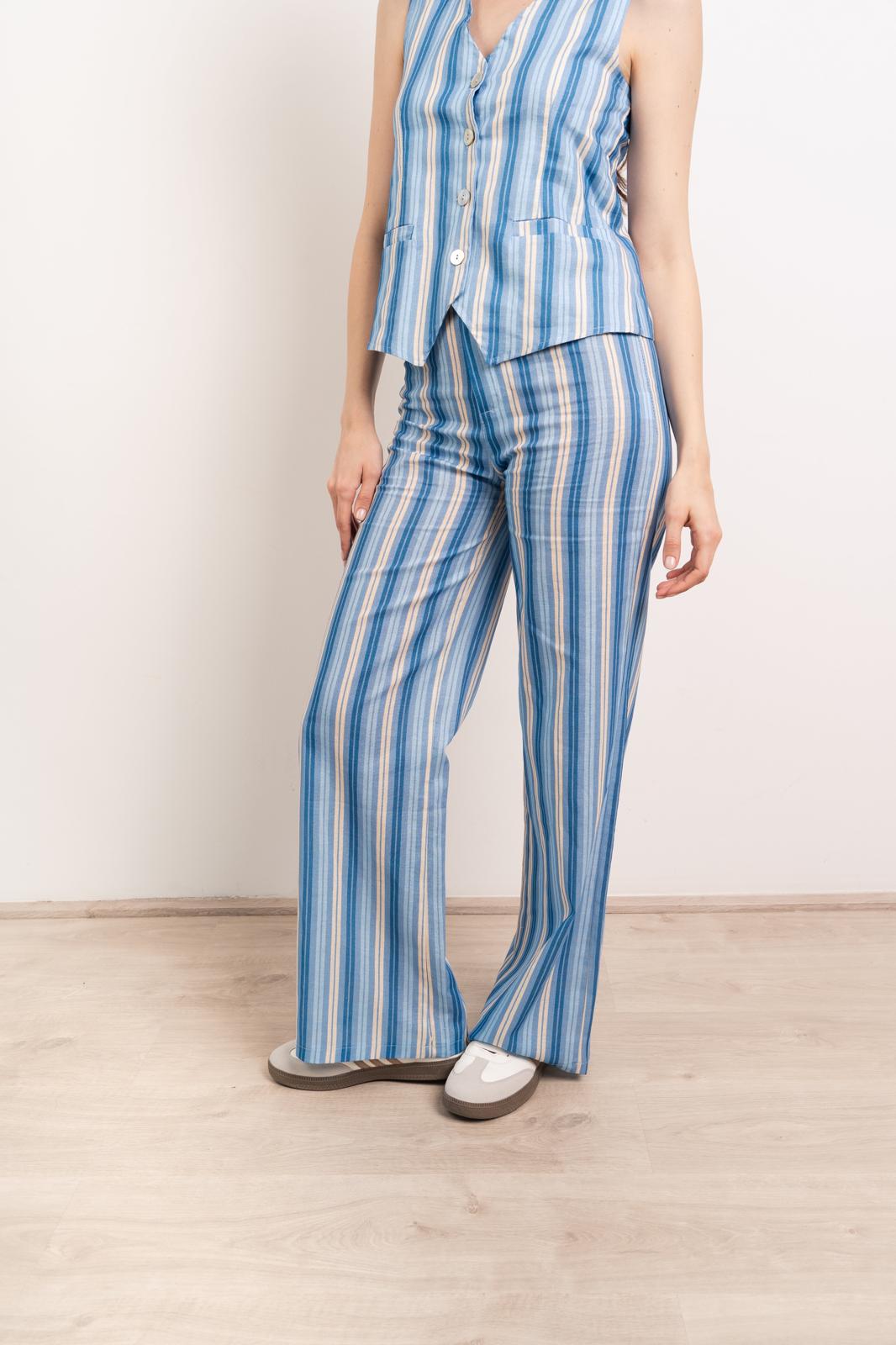 Pantalón Ana Azul Lino