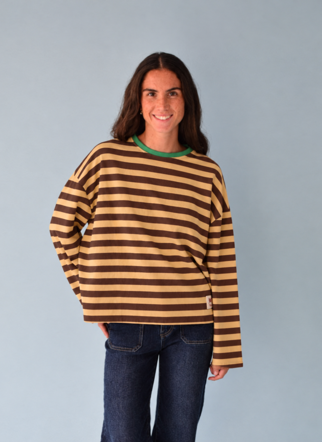Camiseta Núria Amarillo y Marrón
