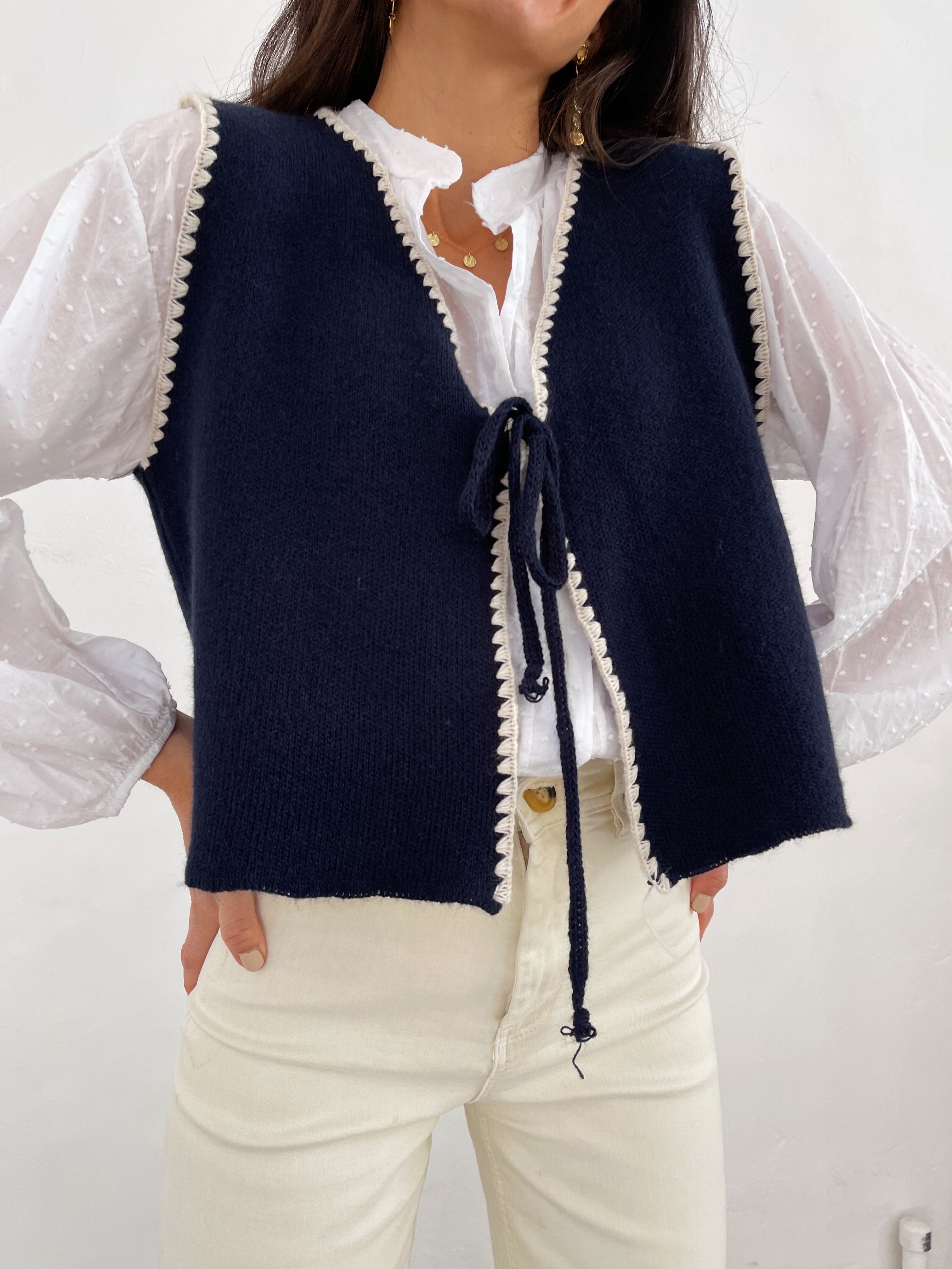 Navy Knitted Vest