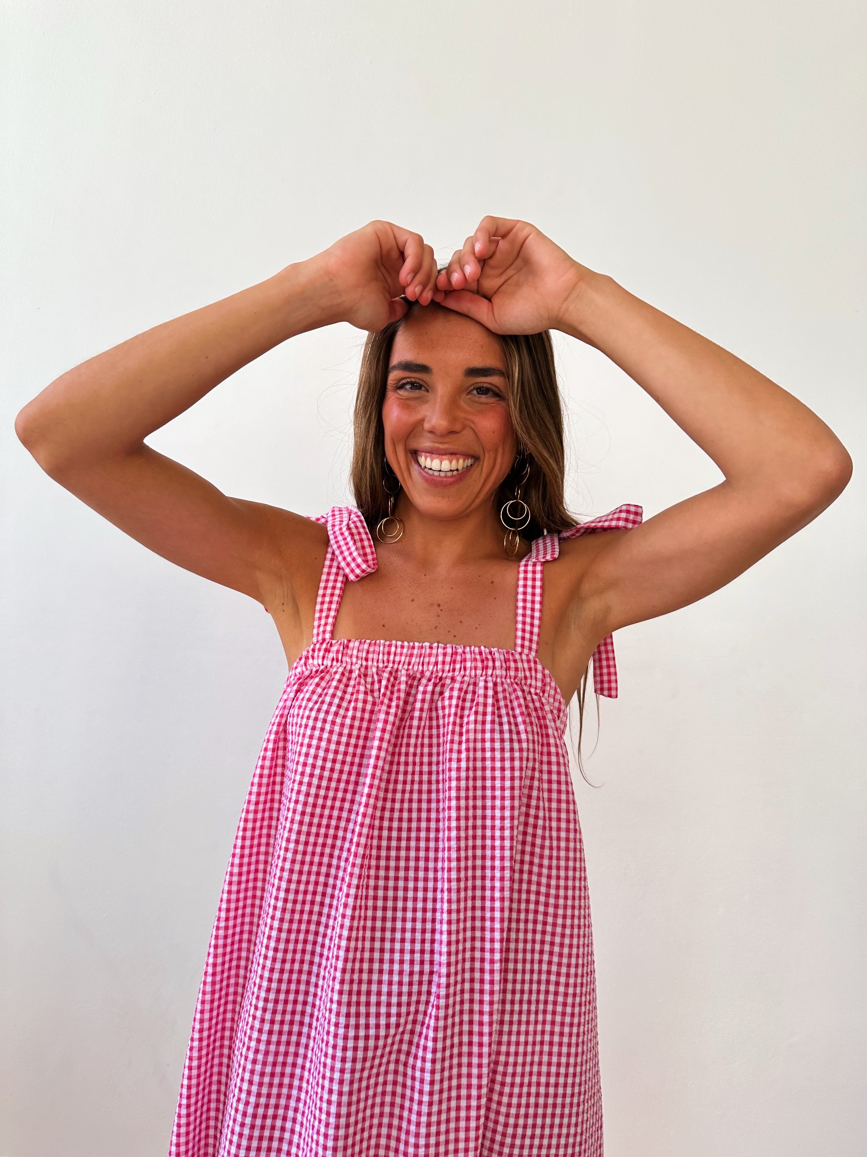 Inés Pink Gingham Dress