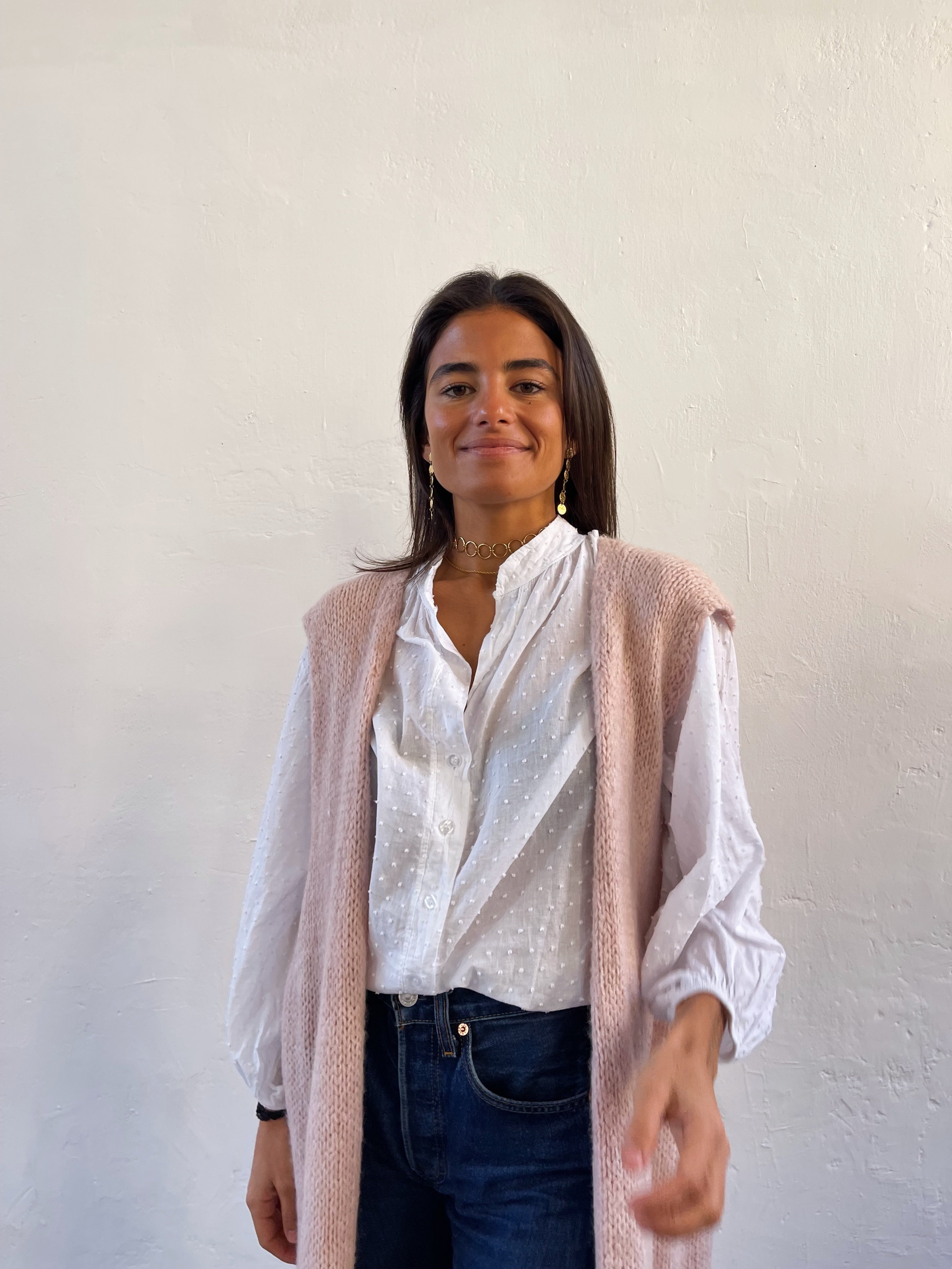 Pastel Pink Fringe Vest