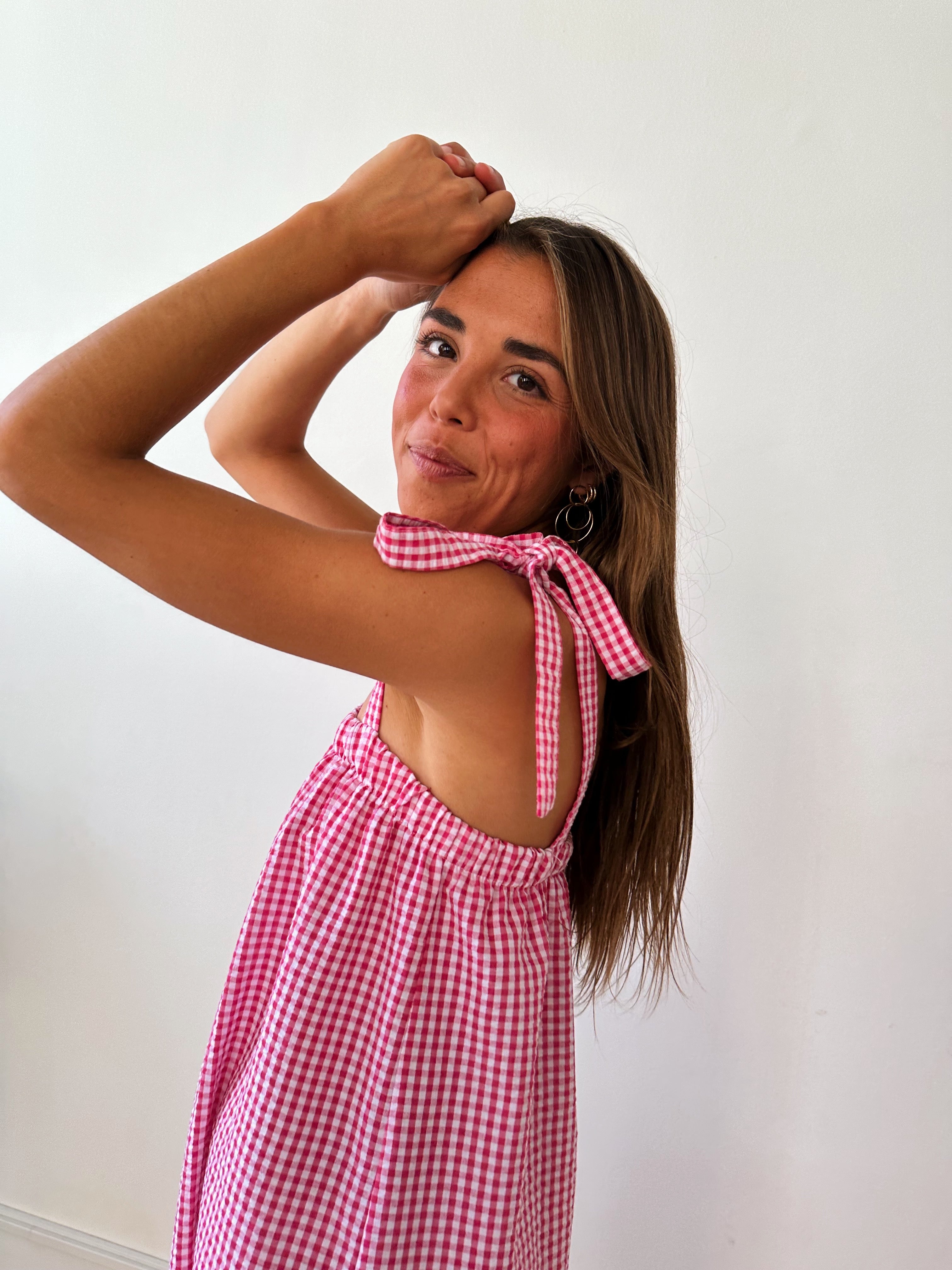 Inés Pink Gingham Dress