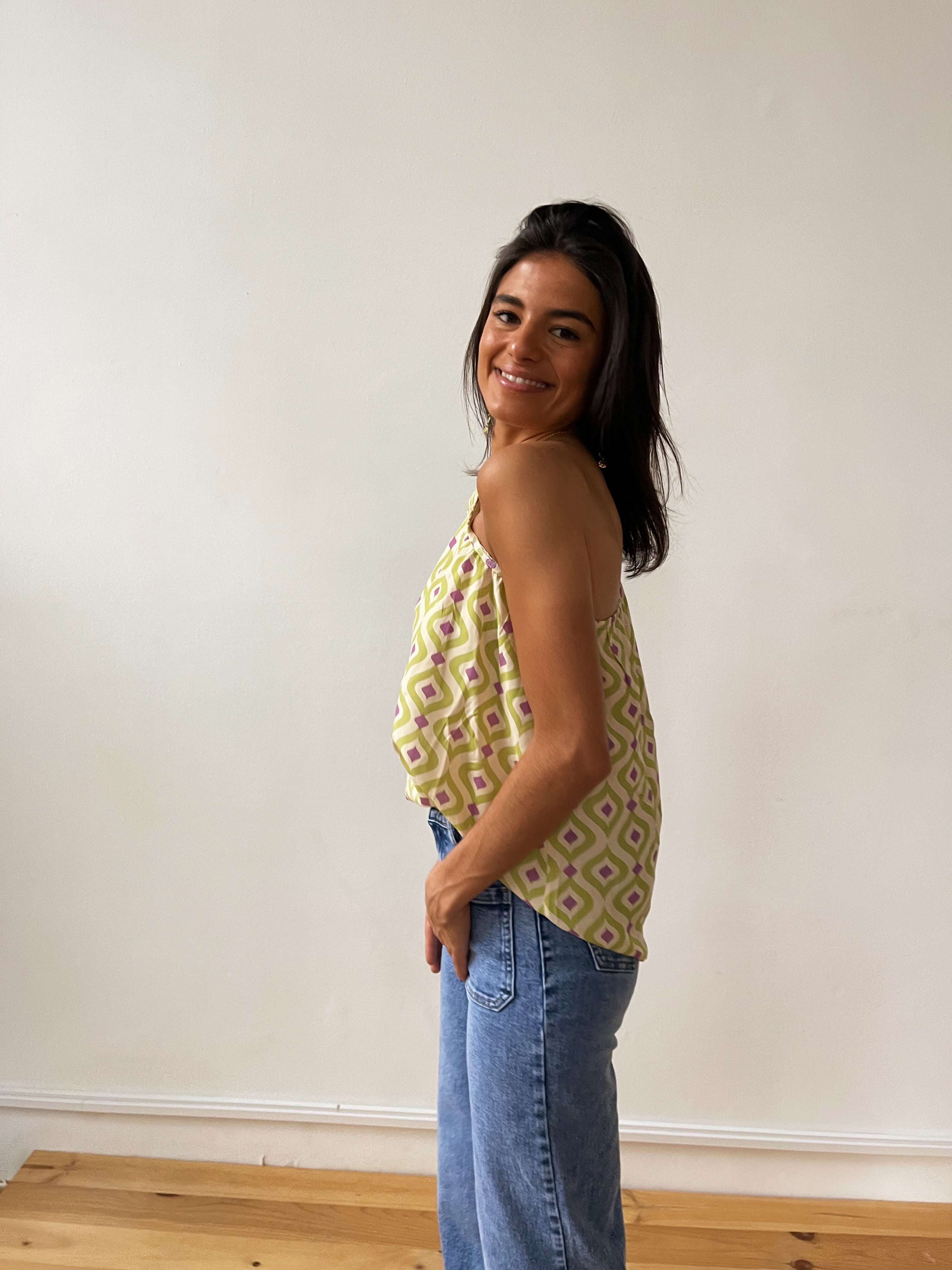 Leonor Lime Top