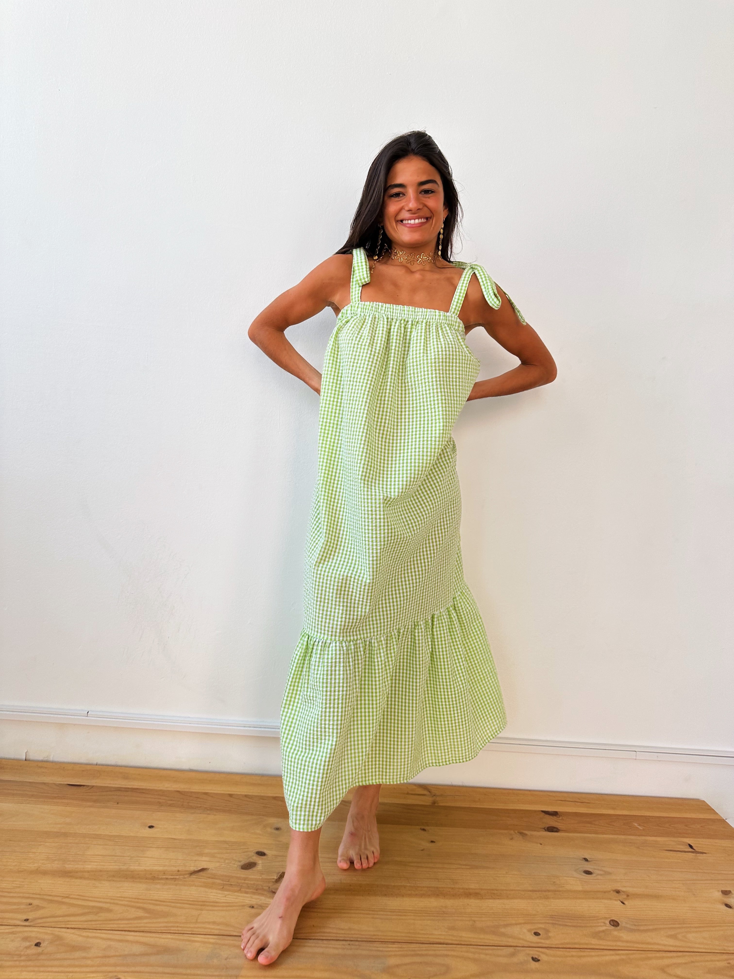 Vestido Inés Vichy Verde