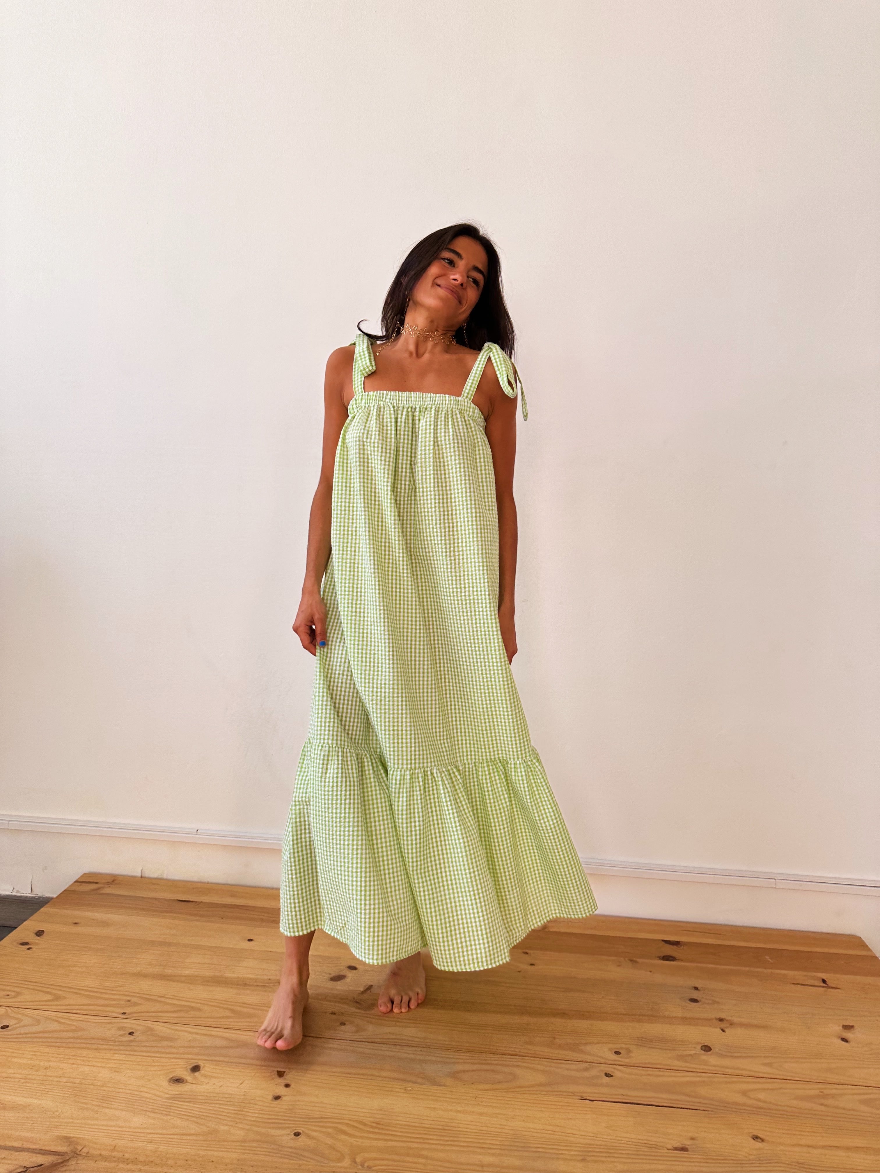 Vestido Inés Vichy Verde