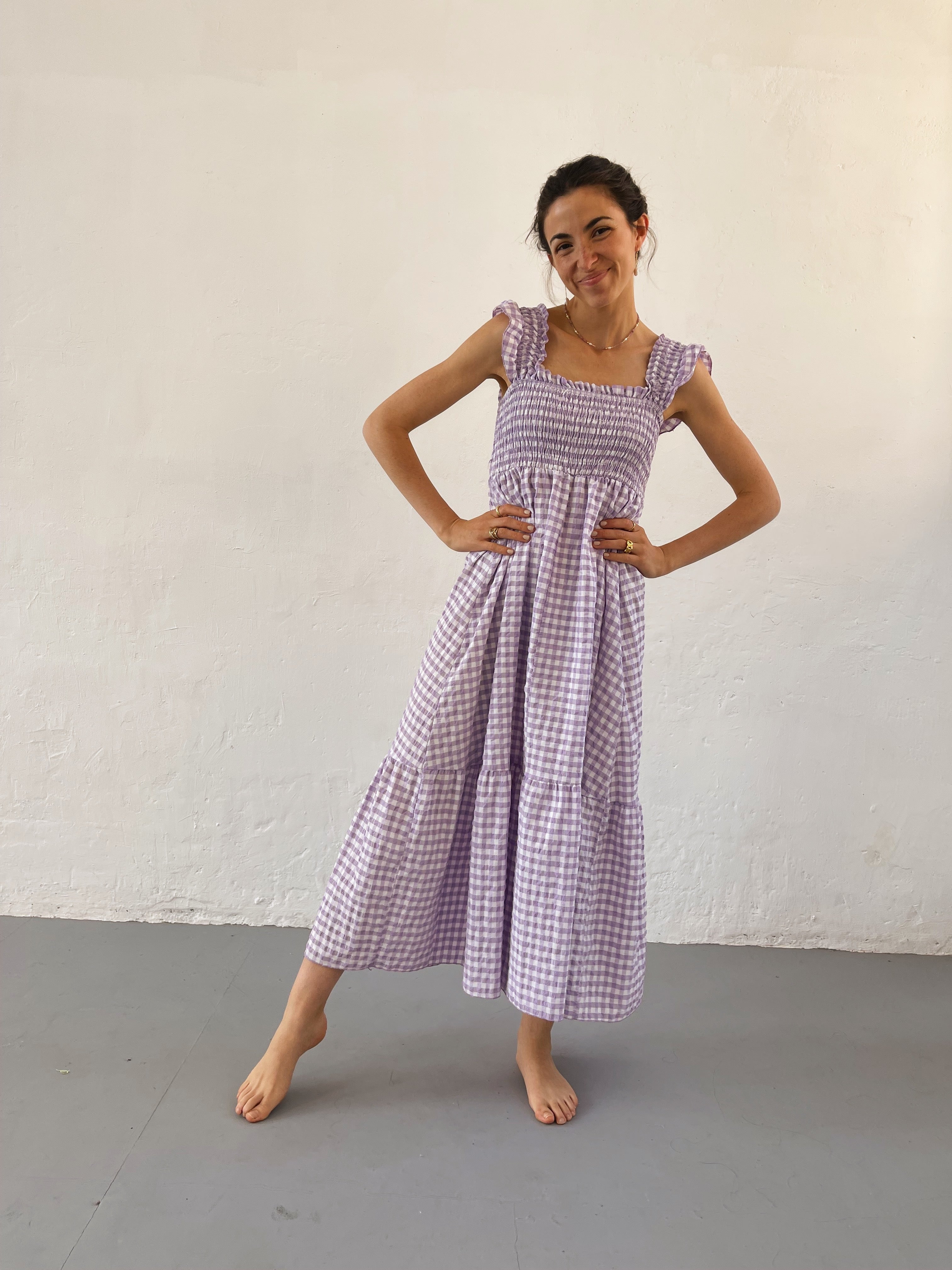 Vestido Amaia Vichy Lavanda