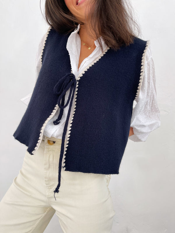 Navy Knitted Vest