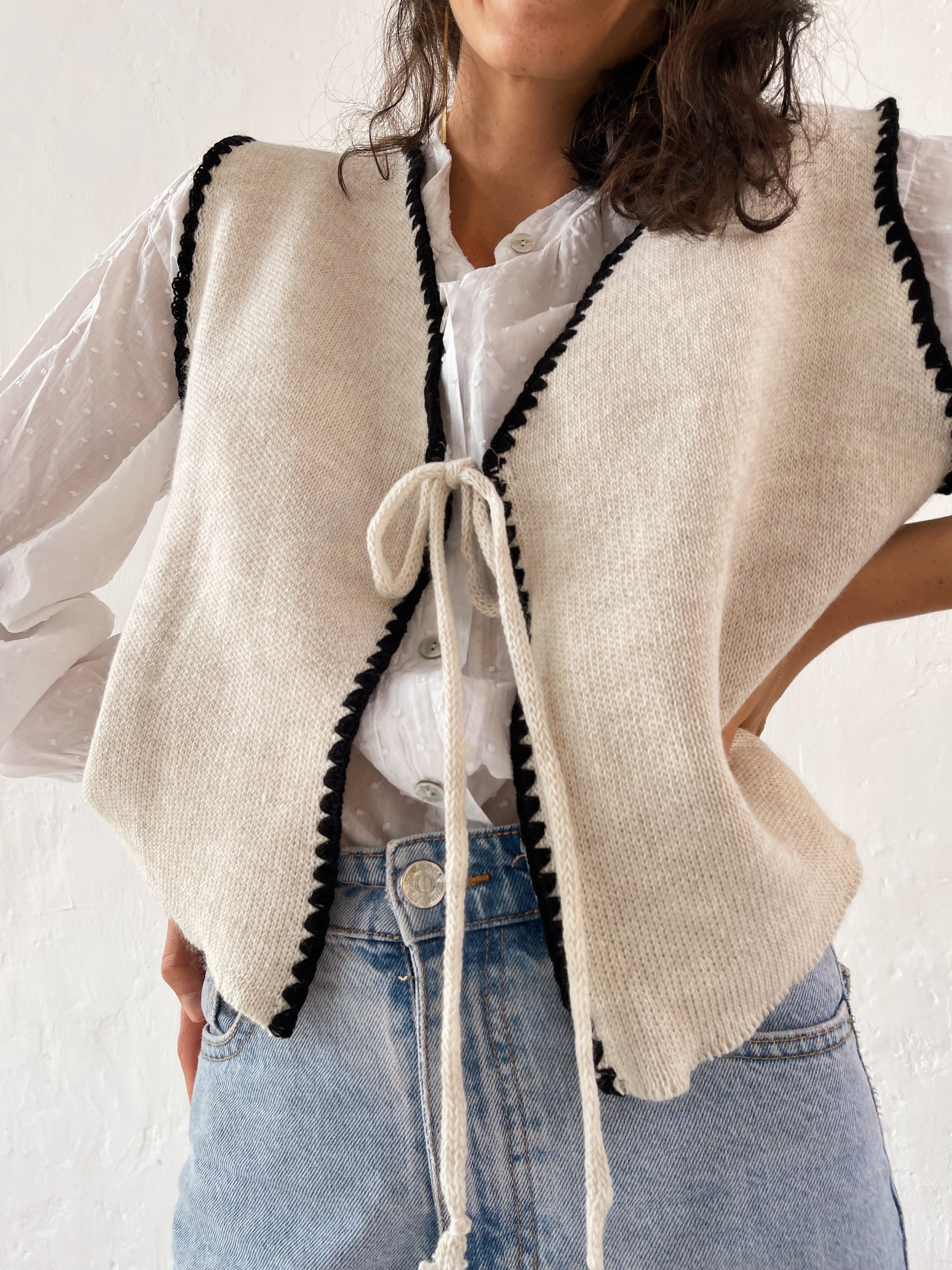 Beige Knitted Vest