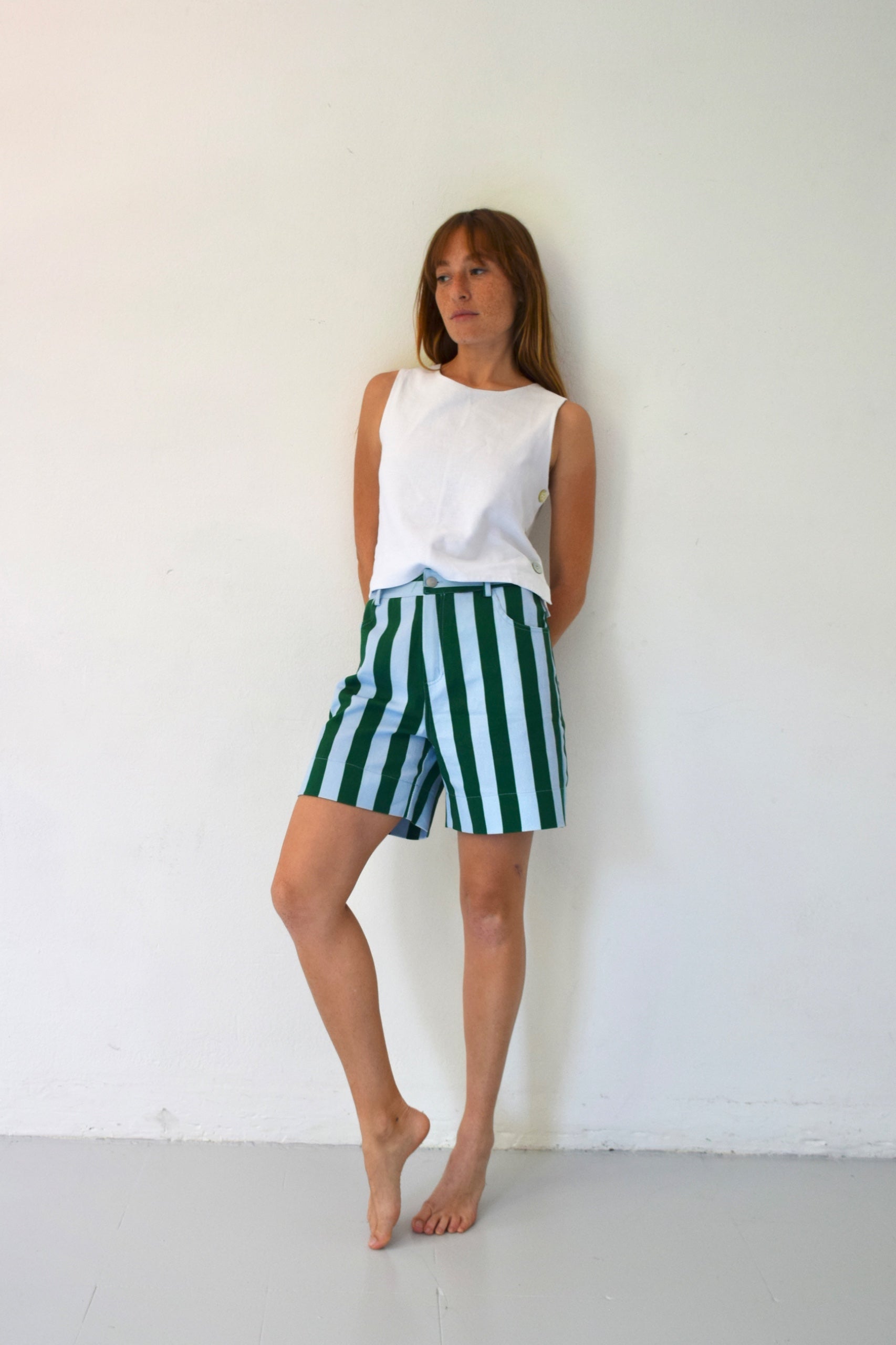 Green and Sky Blue Short Gala Dress