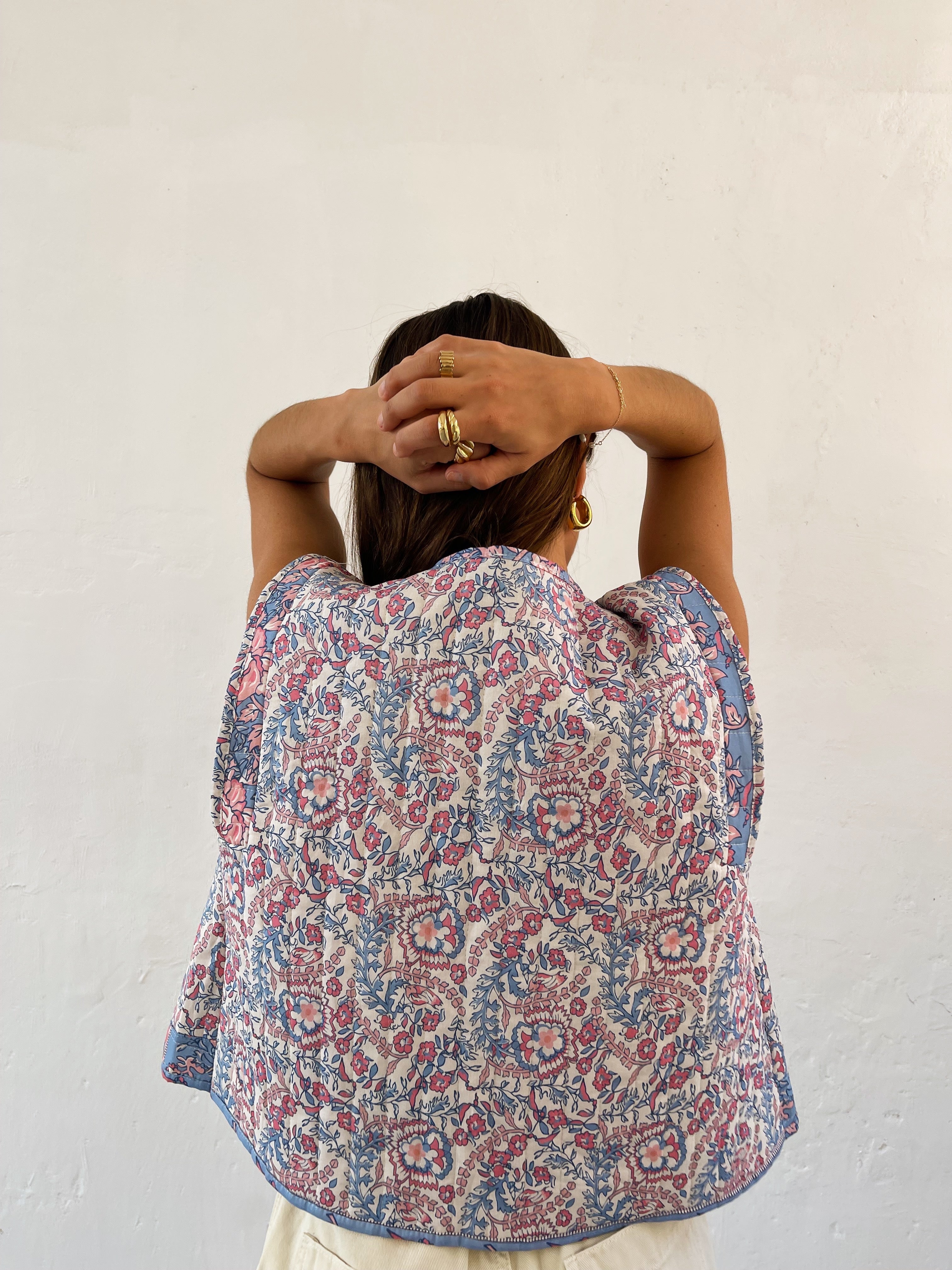 Blue Floral Vest