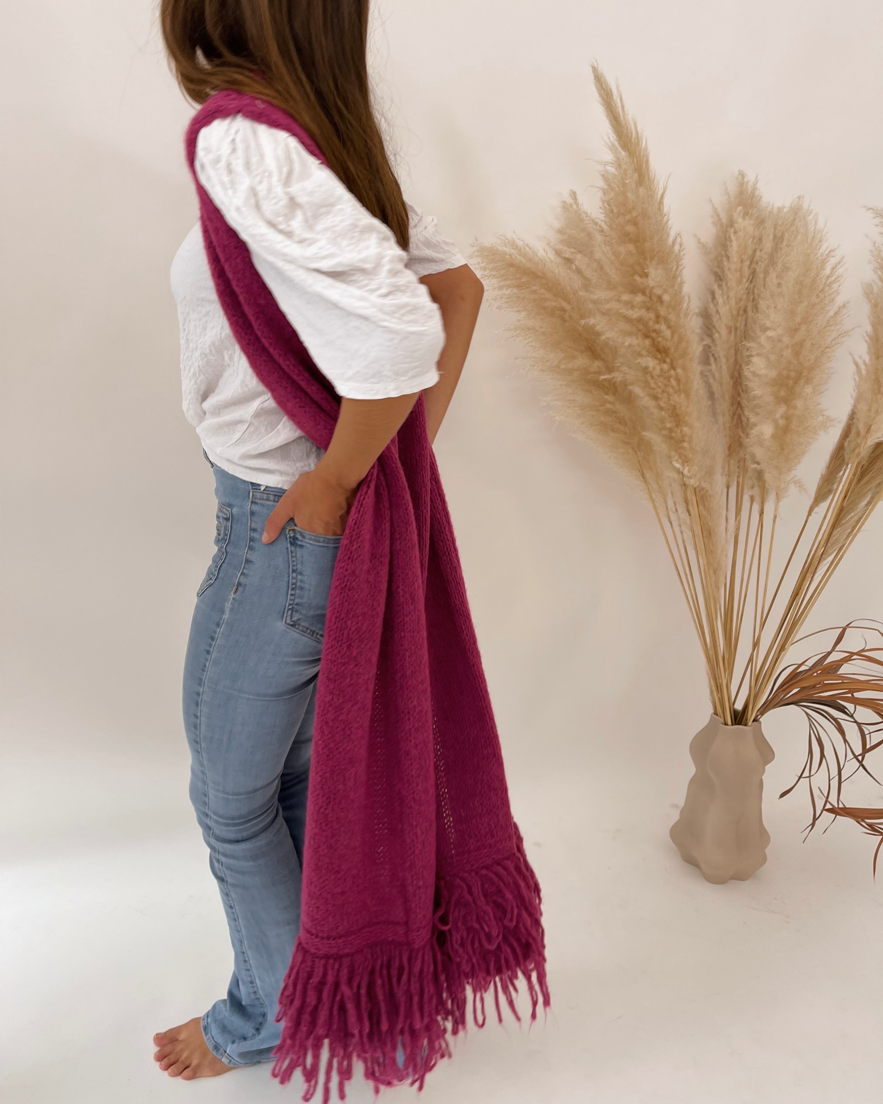 Pink Fringed Vest