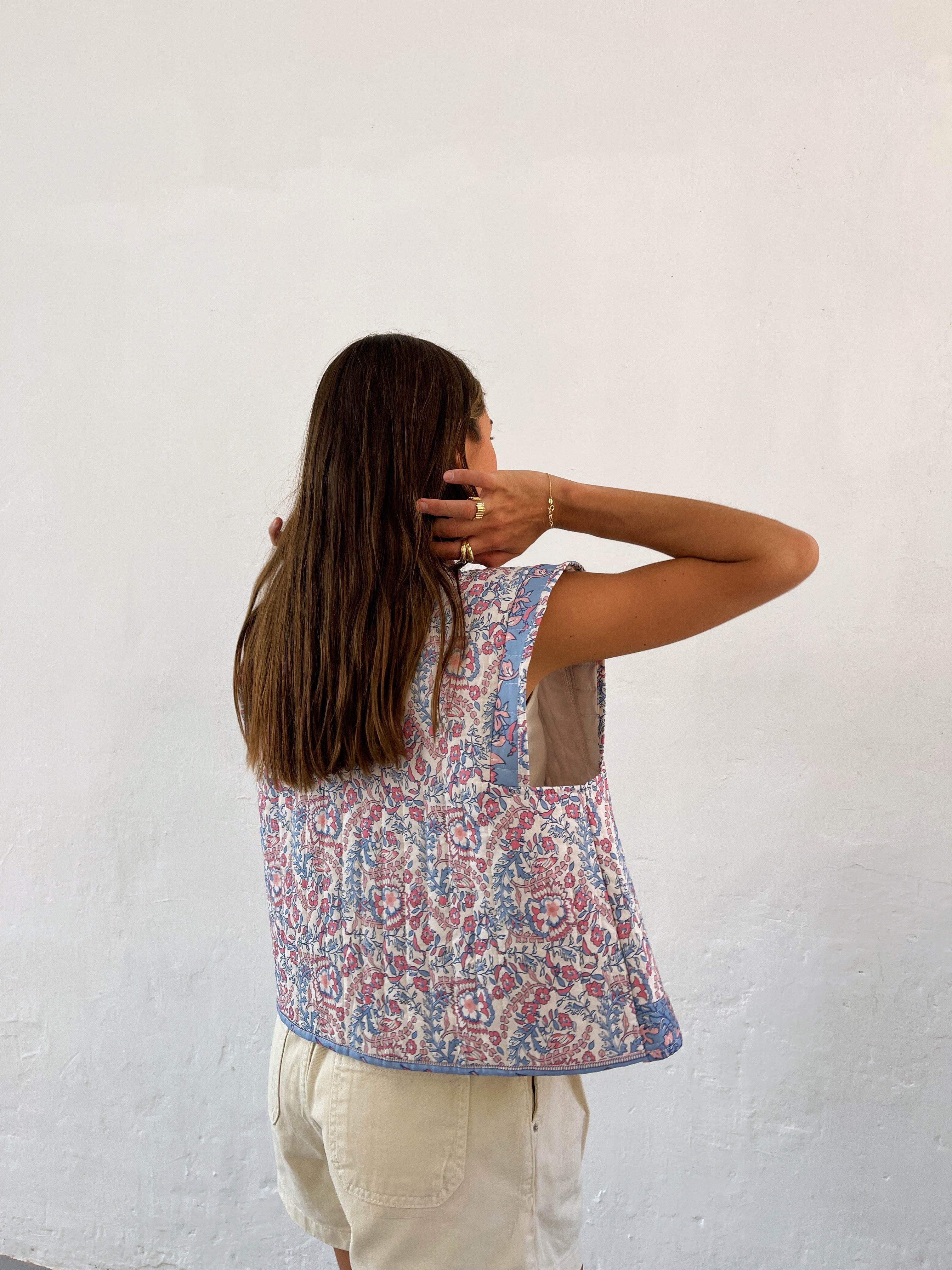 Blue Floral Vest