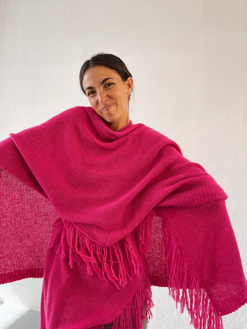 Fuxia Knitted Cape